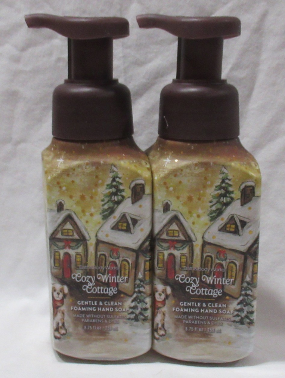 Bath & Body Works Gentle & Clean Foaming Hand Soap Lot Set 2 COZY WINTER COTTAGE