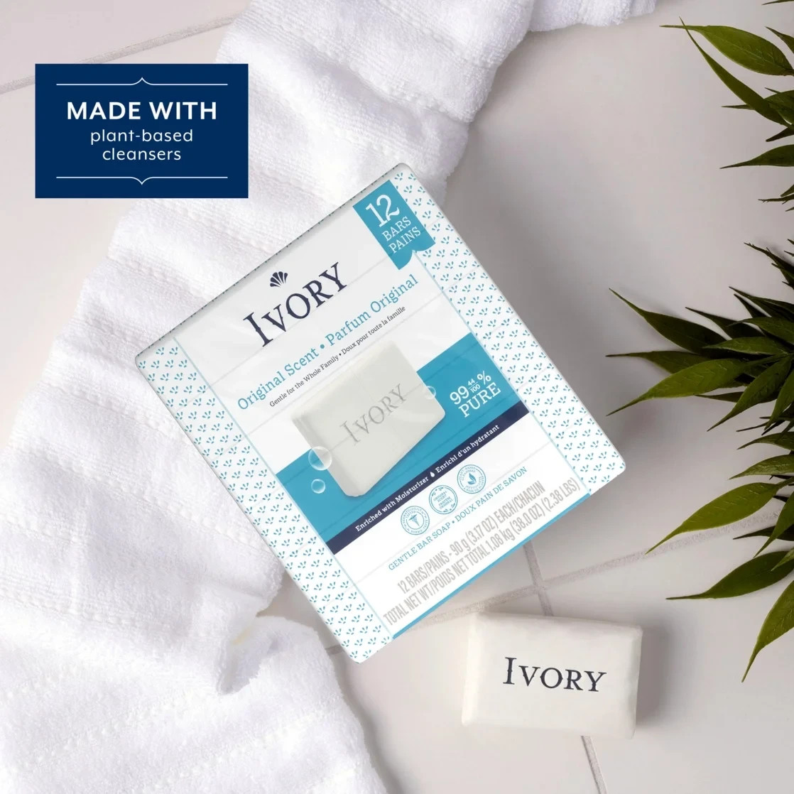 Ivory Bar Soap with Original Scent, 3.17 oz, 12 Count free shipping