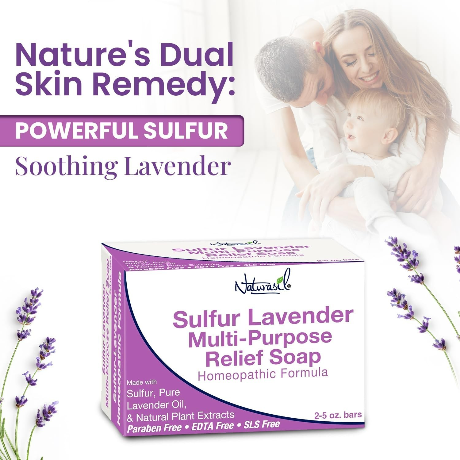 Max-Strength Sulfur Soap with Lavender | Natural Relief for Skin Issues 10oz