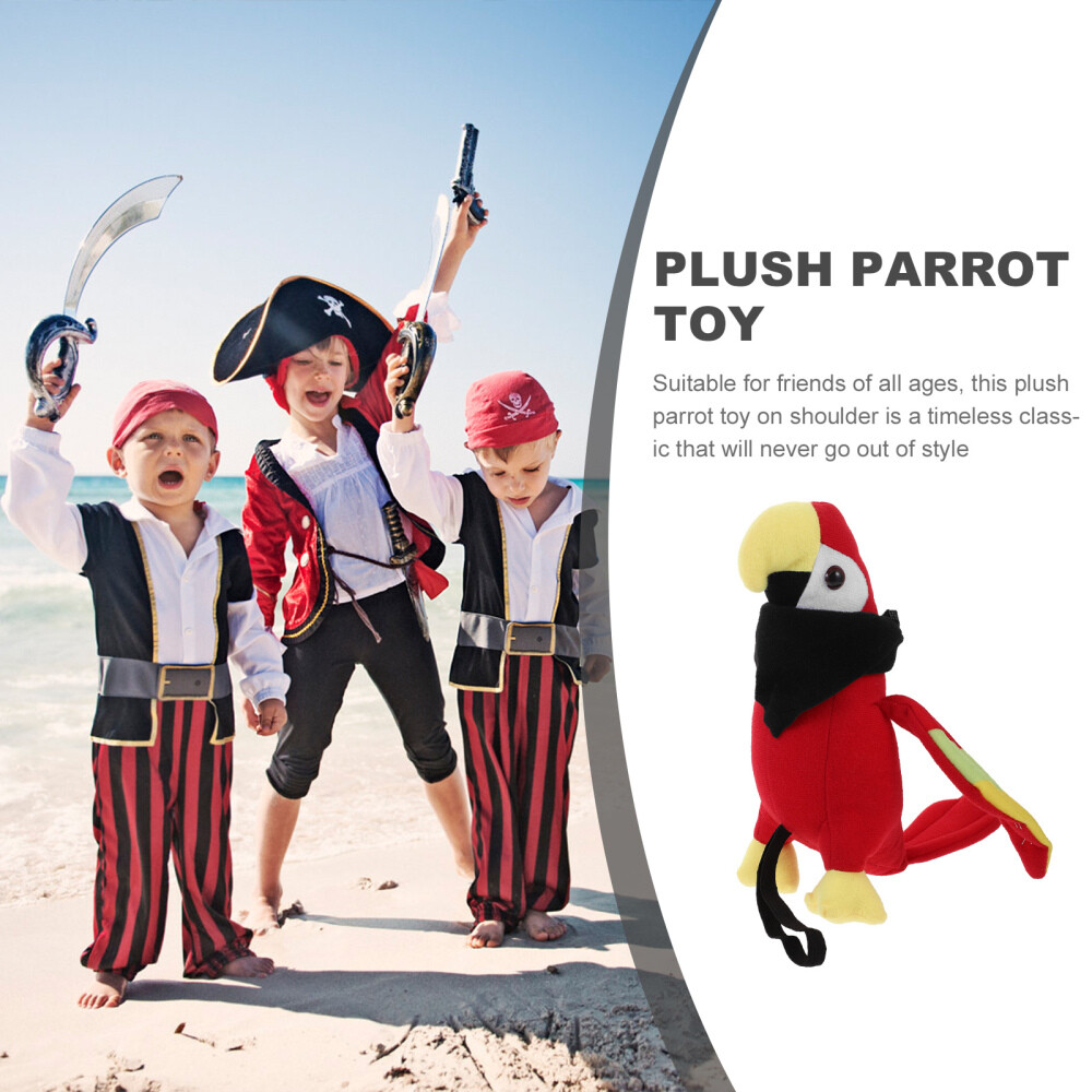 Pirate Parrot Cartoon Parrot For Shoulder Halloween Cosplay Parrot Stuffed Toy