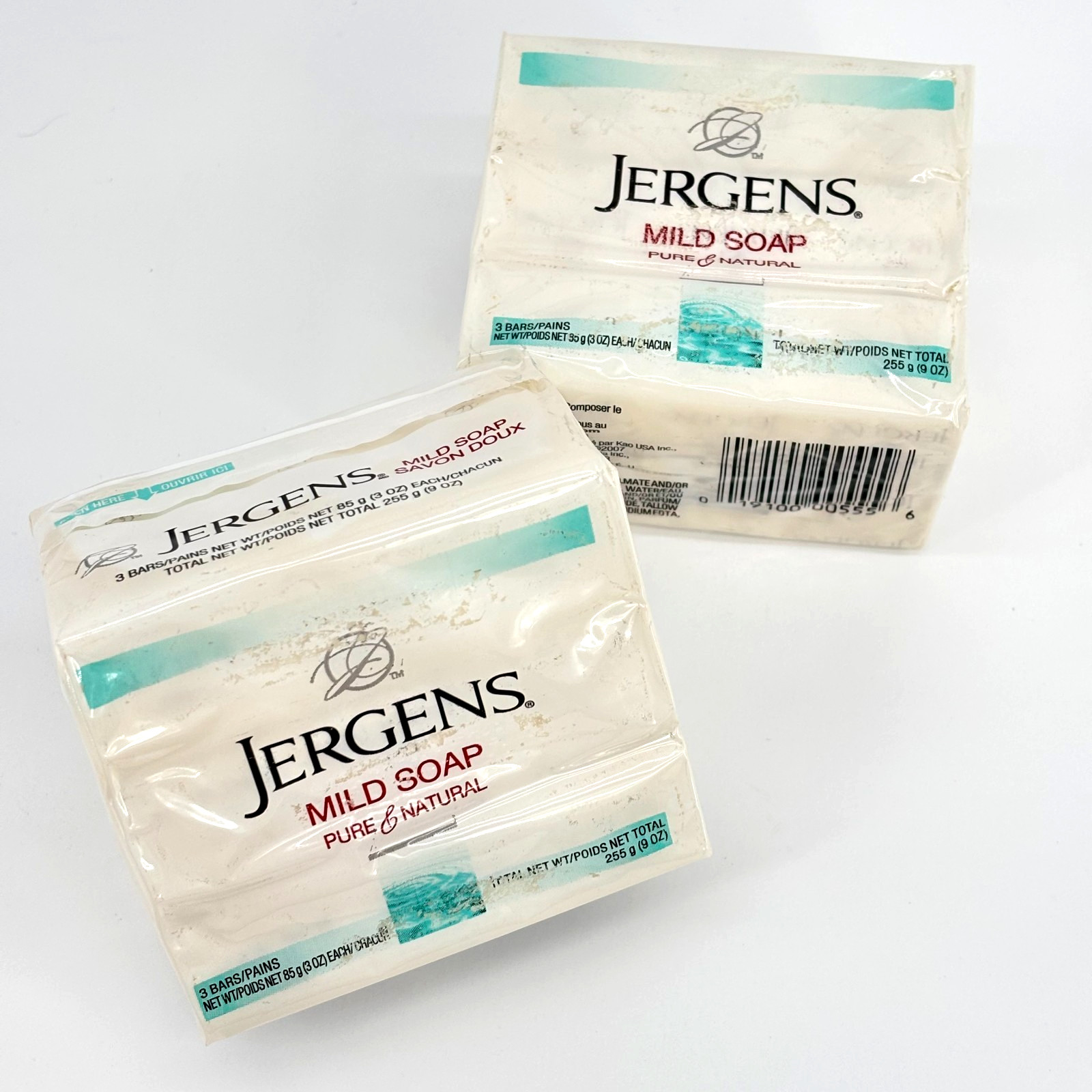 2x Jergens Mild Soap (3 Bars Each) 6 Total Bars • Sodium Tallowate • 3 oz each
