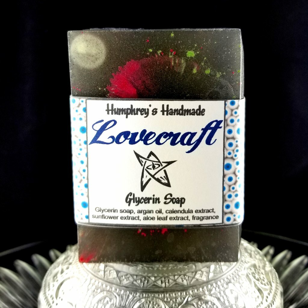 LOVECRAFT Glow in the Dark Soap, Pomegranate Scent Large Bar USA Made Halloween
