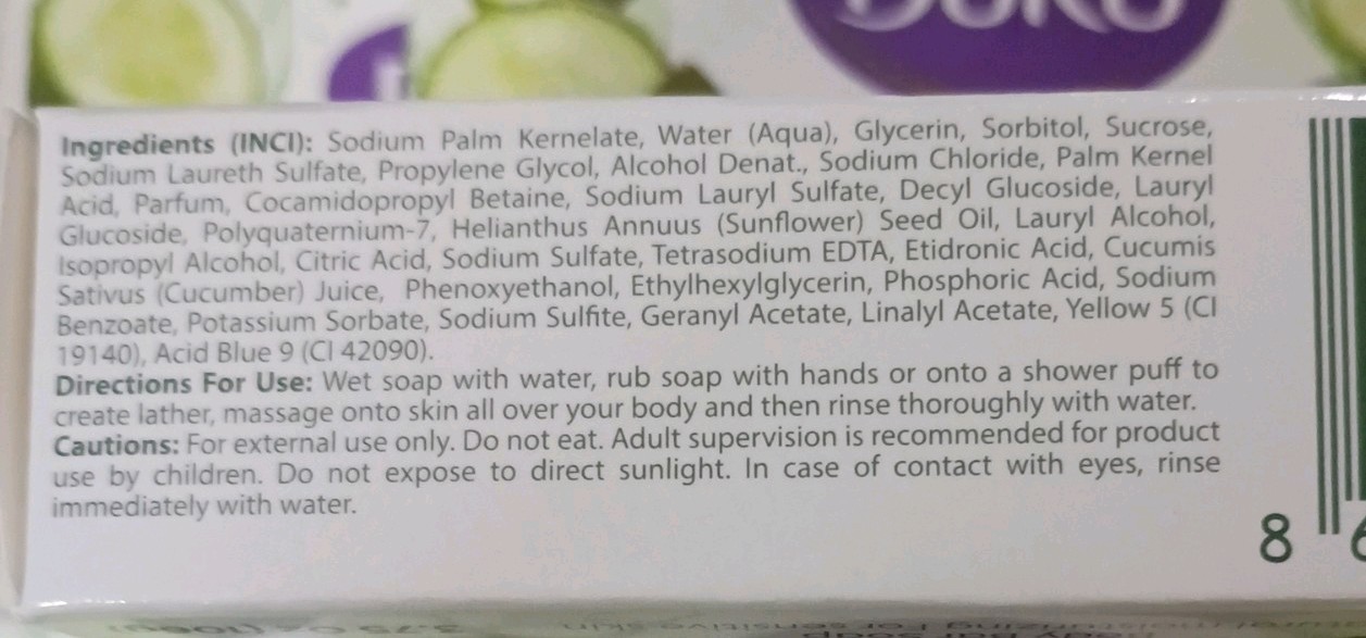 Set Of 7 DURU HYDRO PURE CUCUMBER TRANSPARENT BATH BAR SOAP 3.75oz