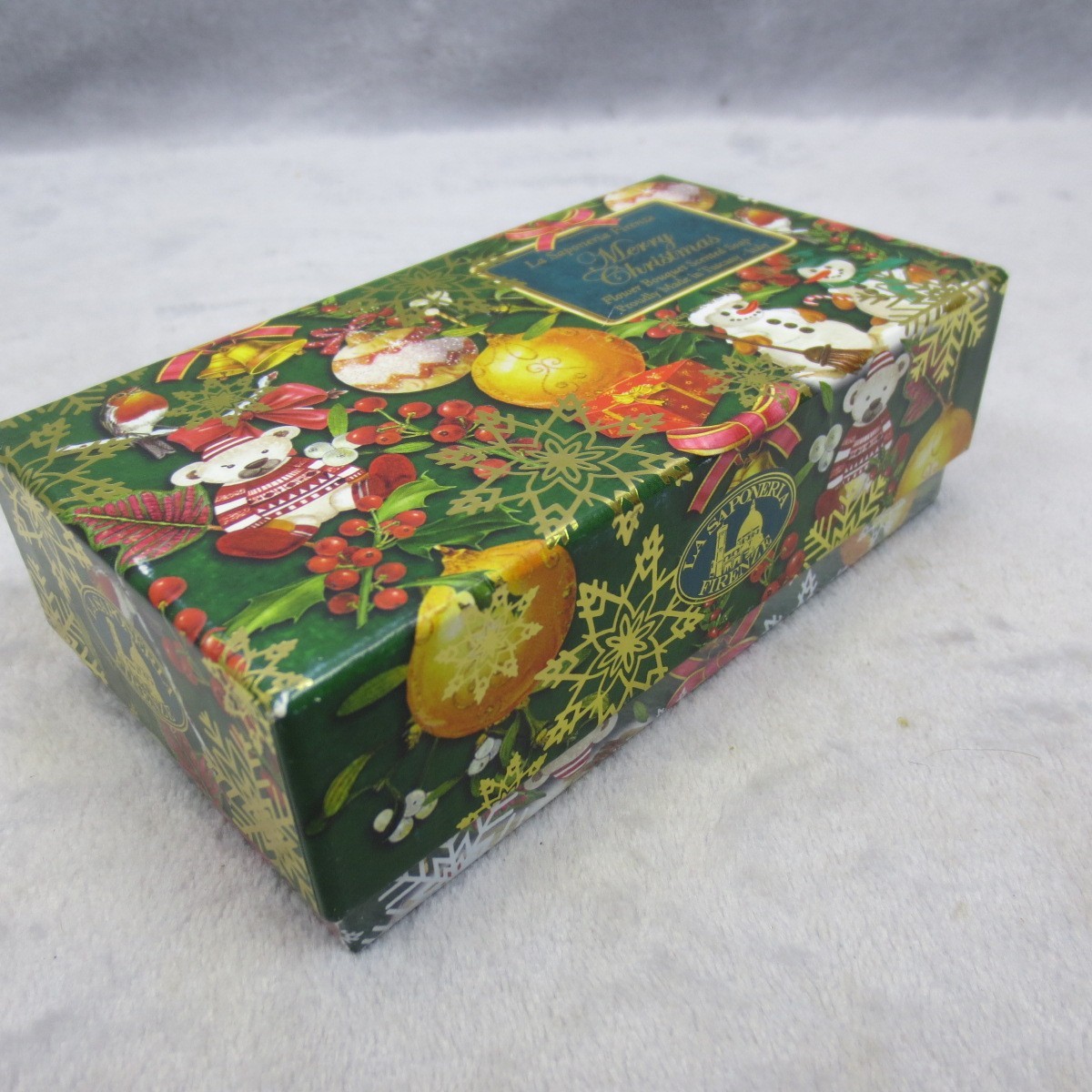 La Saponeria Firenze Merry Christmas Soap 10.5 oz Tuscany Italy Gift Box NIB