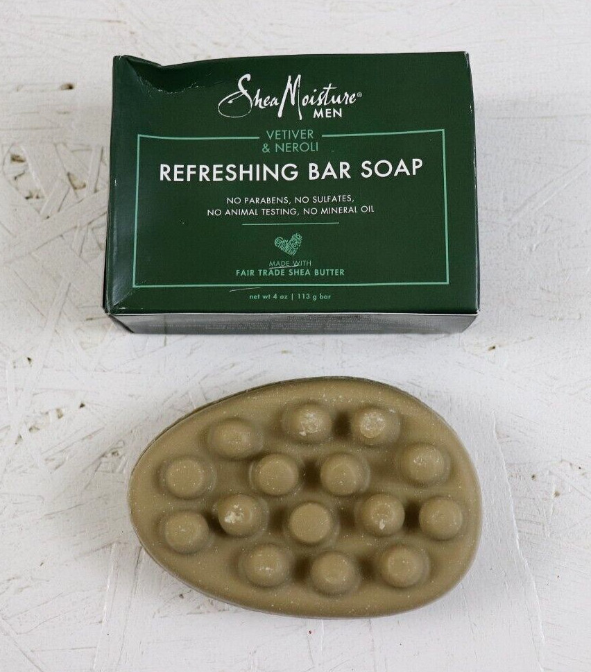 Shea Moisture Men Vetiver & Neroli Refreshing Bar Soap 4oz Shea Butter