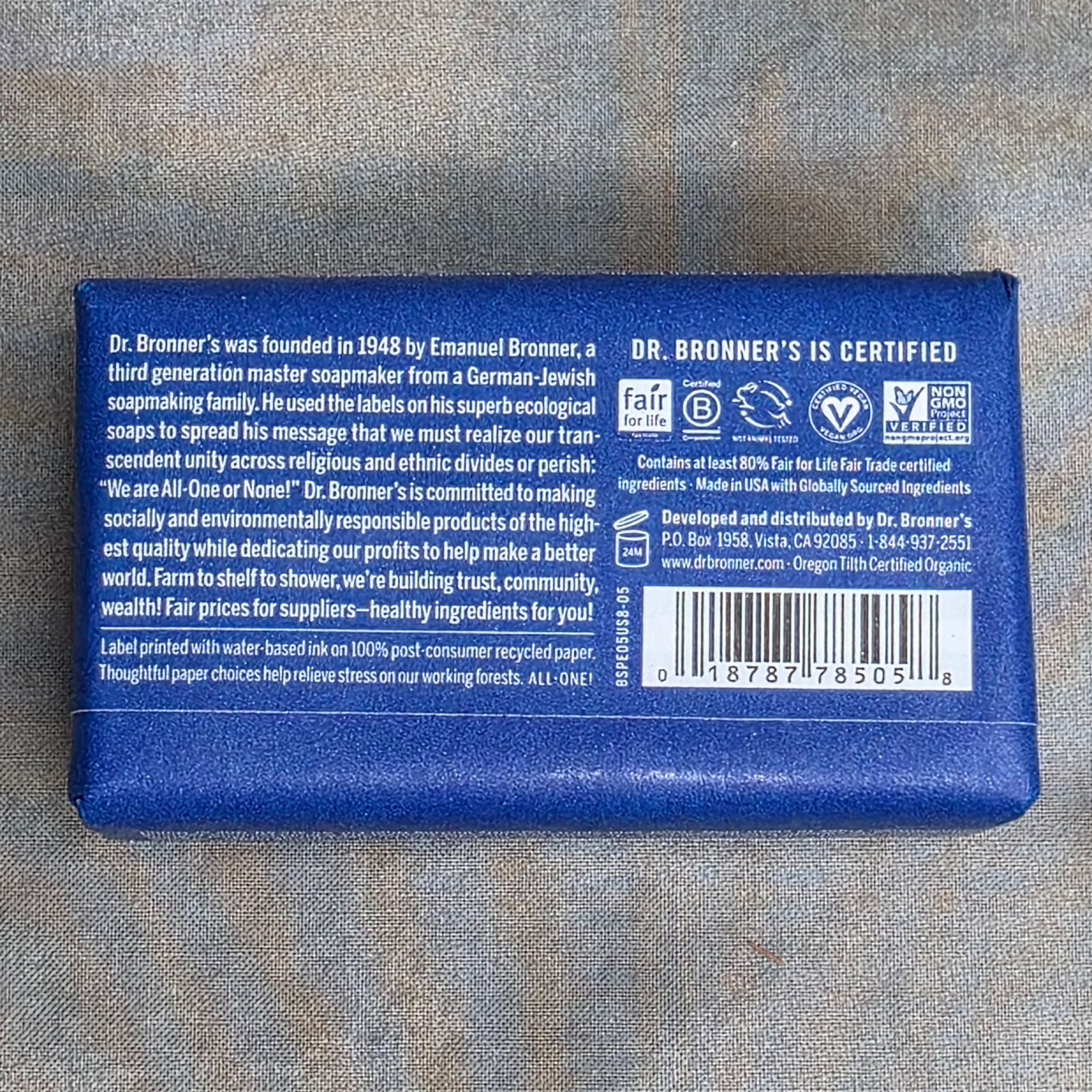 4 PACK-DR BRONNER’S Pure Castile Bar Soap Hemp Peppermint & Organic Oils 5oz