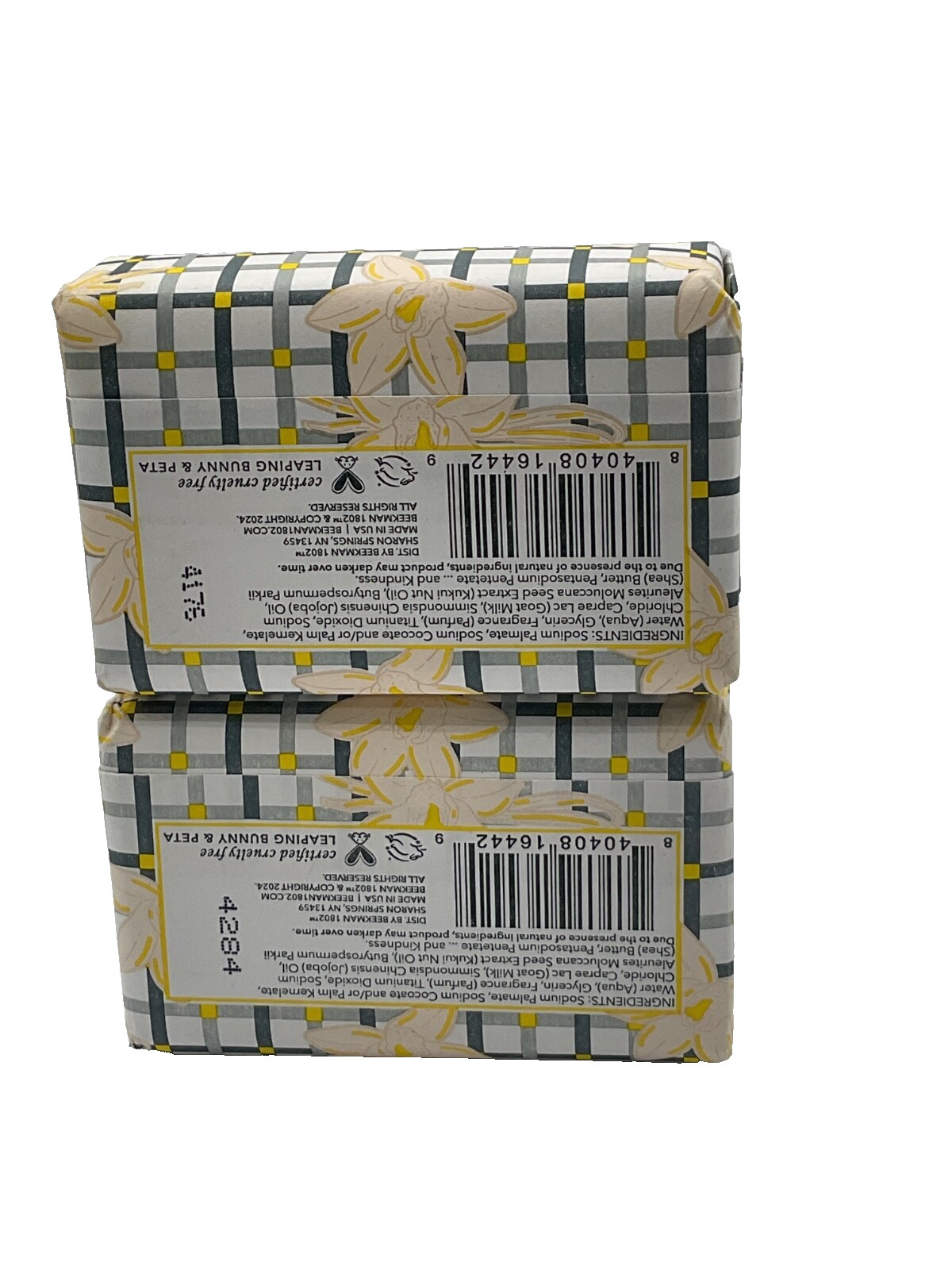 (2) Beekman 1802 Goat Milk Body Soap bar- VANILLA ABSOLUTE 3.5OZ NEW