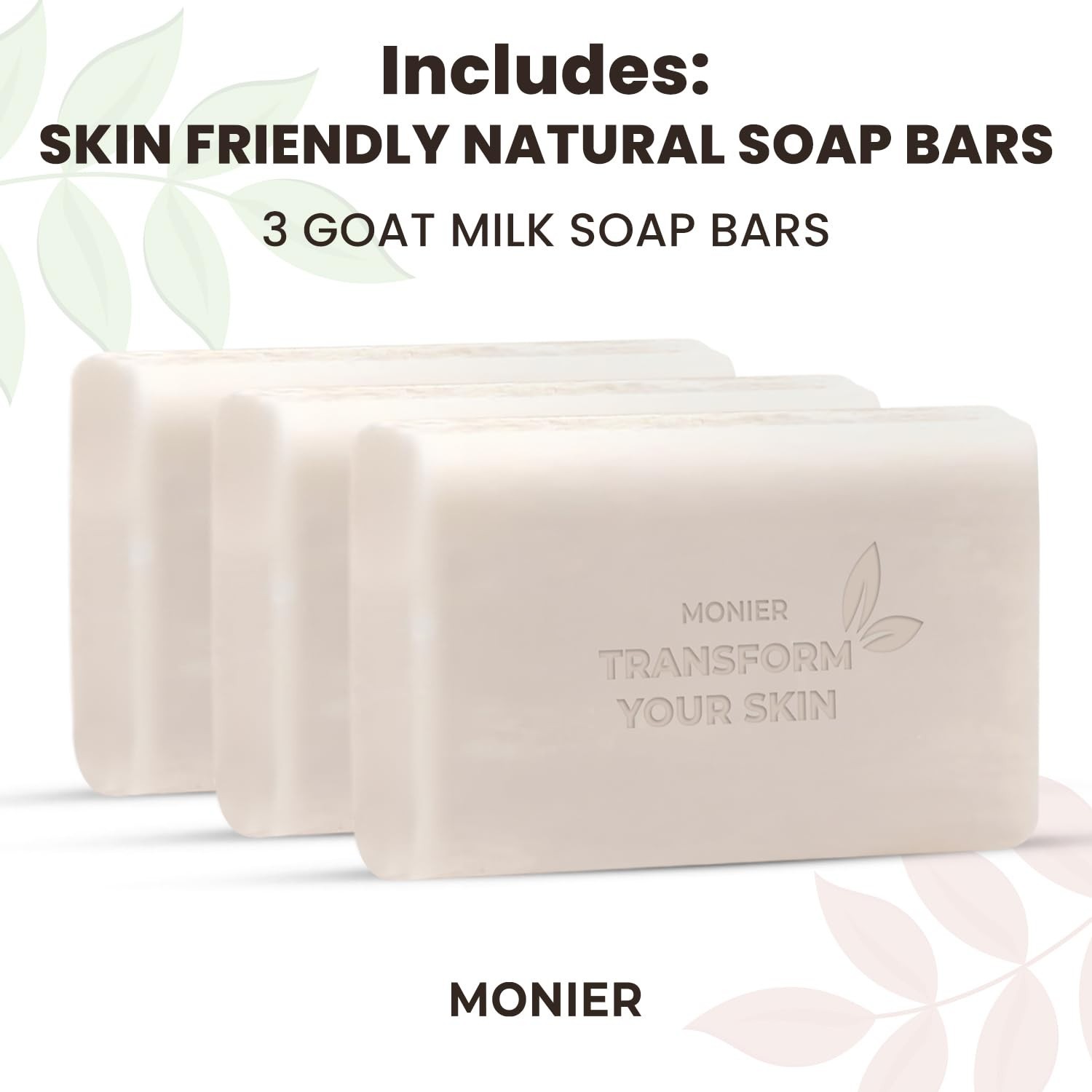 MONIER Goat Milk Soap Bar For Dry & Sensitive Skin – 100% Natural & Organic Skin