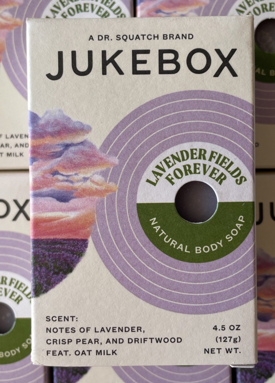 7 Dr. Squatch Jukebox Lavender Fields Forever Lavender Pear Bar No Scrub 4.5 oz.
