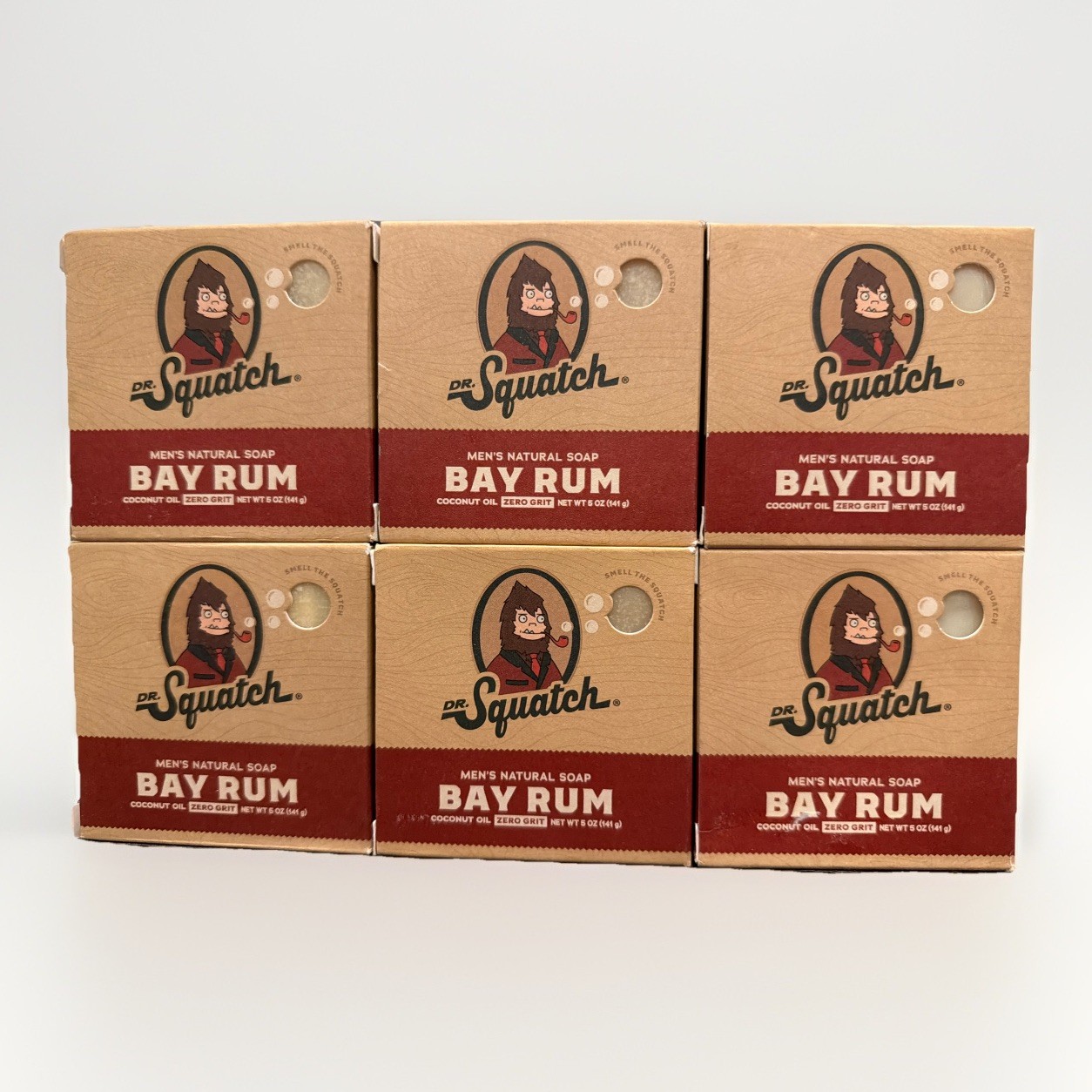 6 Pack: Dr. Squatch Men’s Natural Bar Soap | Bay Rum | Limited Edition | 5 oz