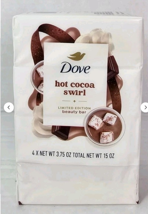 Dove Beauty Bar Hot Cocoa Swirl 4 Bars 3.75 oz Limited Edition NEW