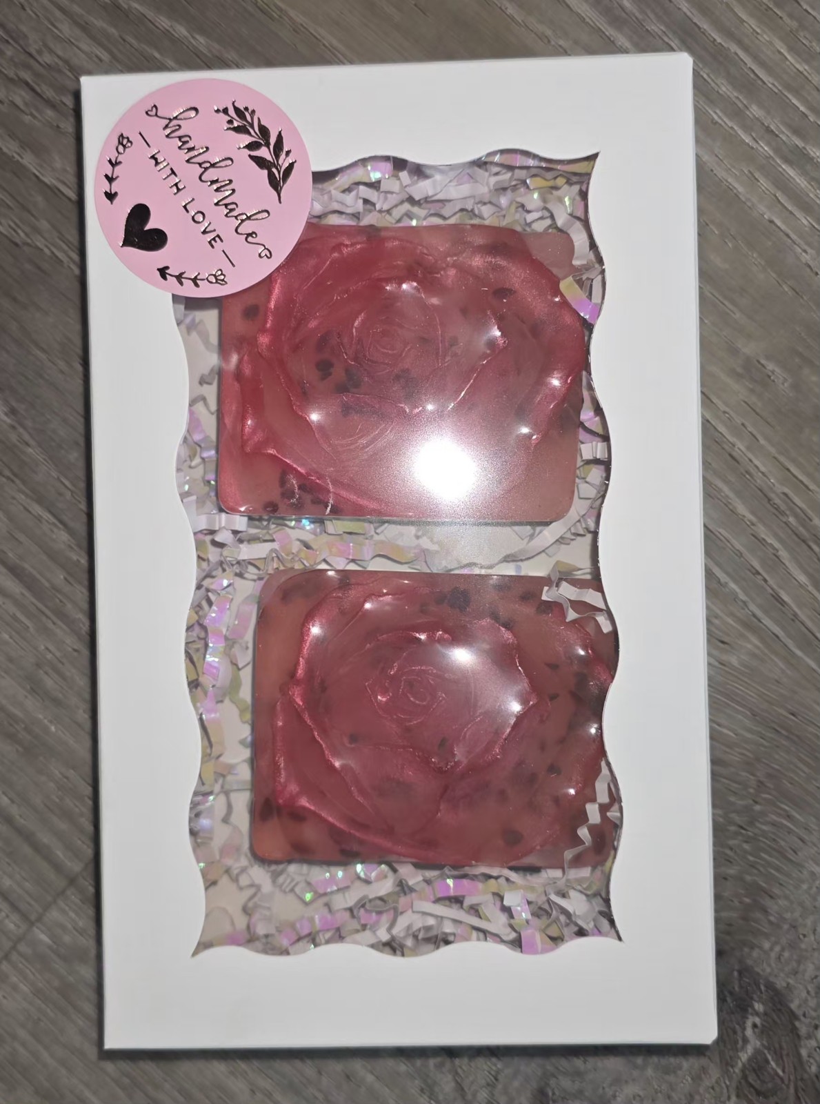 Handmade Pink Floral Body & Hand Bar Soap Multipack Set (2 Bars)
