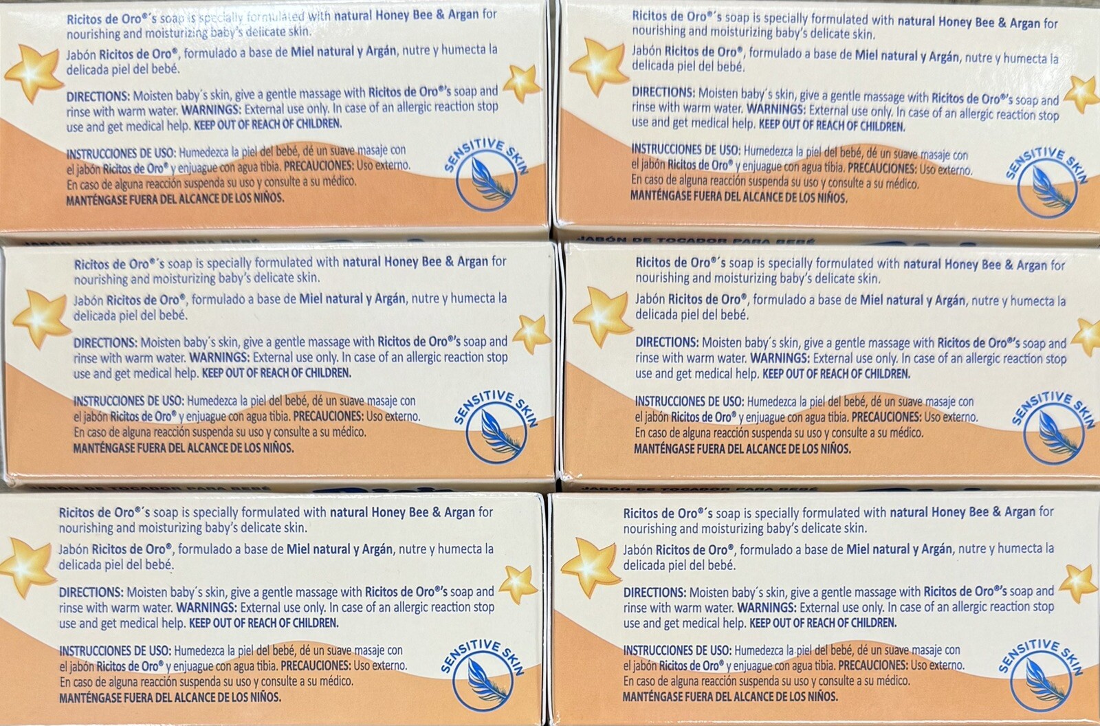 Ricitos De Oro Oat Meal Bar Soaps for Babies 6 pc