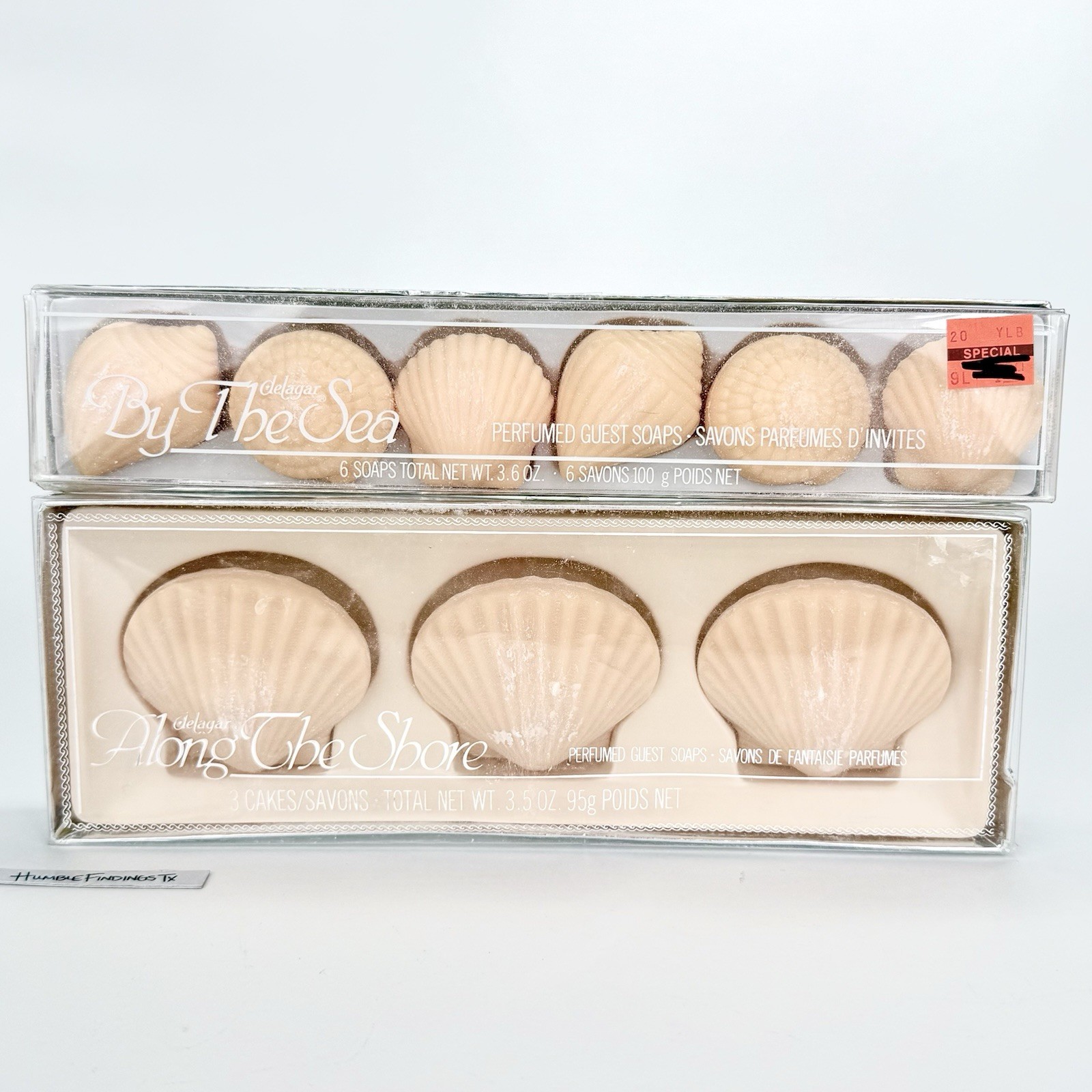 Vintage DeLaGar Perfumed Guest Soaps Seashell Shaped Coastal Cottagecore New Box