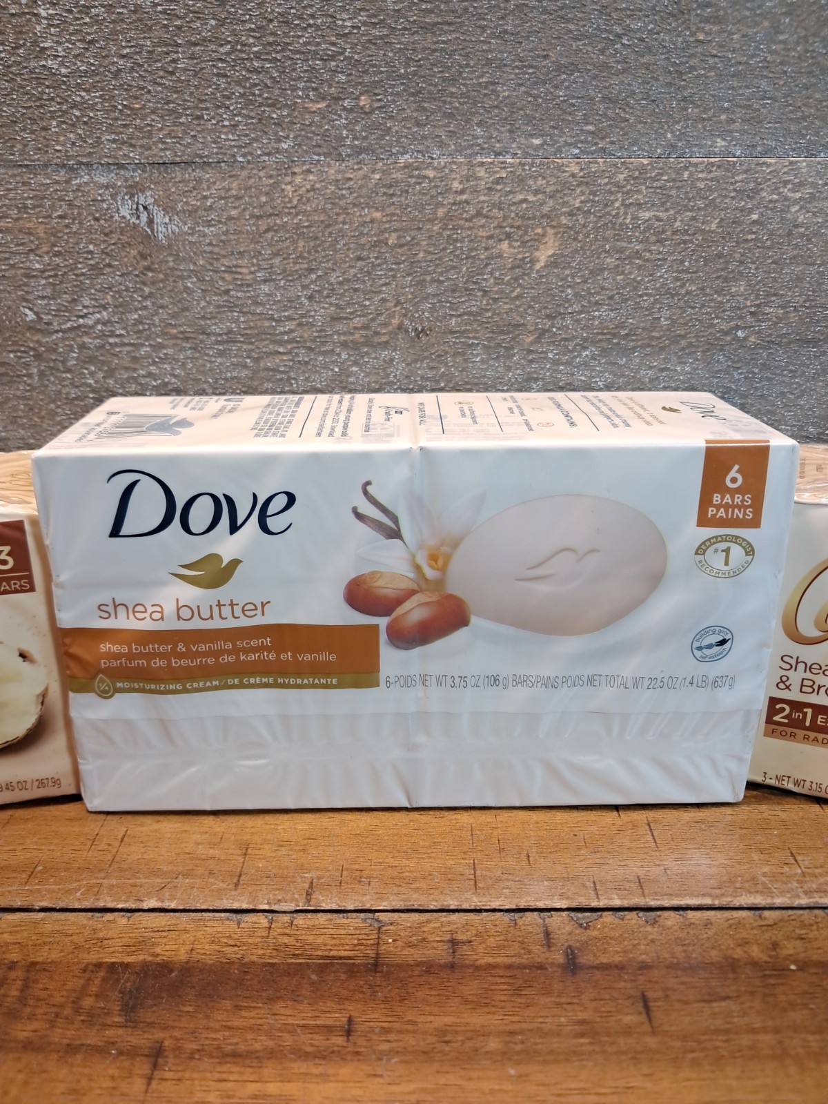 Lot of 2 Caress Shea Butter Brown Sugar Bar Soap + Dove Shea Total 15 Bars