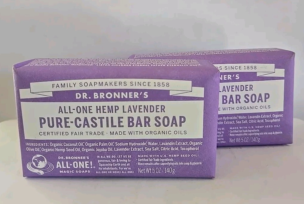 DR. BRONNER’S ALL-ONE LAVENDER PURE-CASTILE MAGIC SOAP 5Oz Lot Of 2