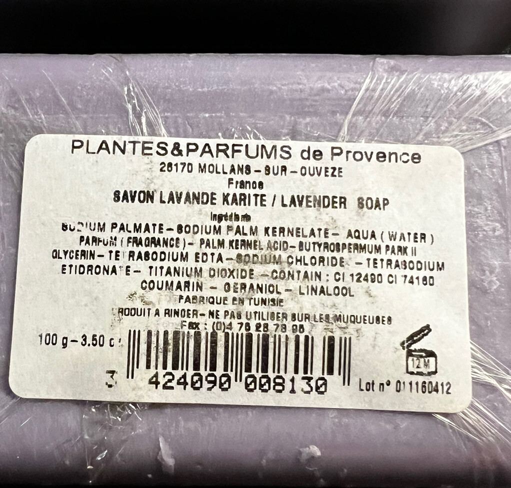 Savin de la Tulipe Lavender Soap New In Tin.