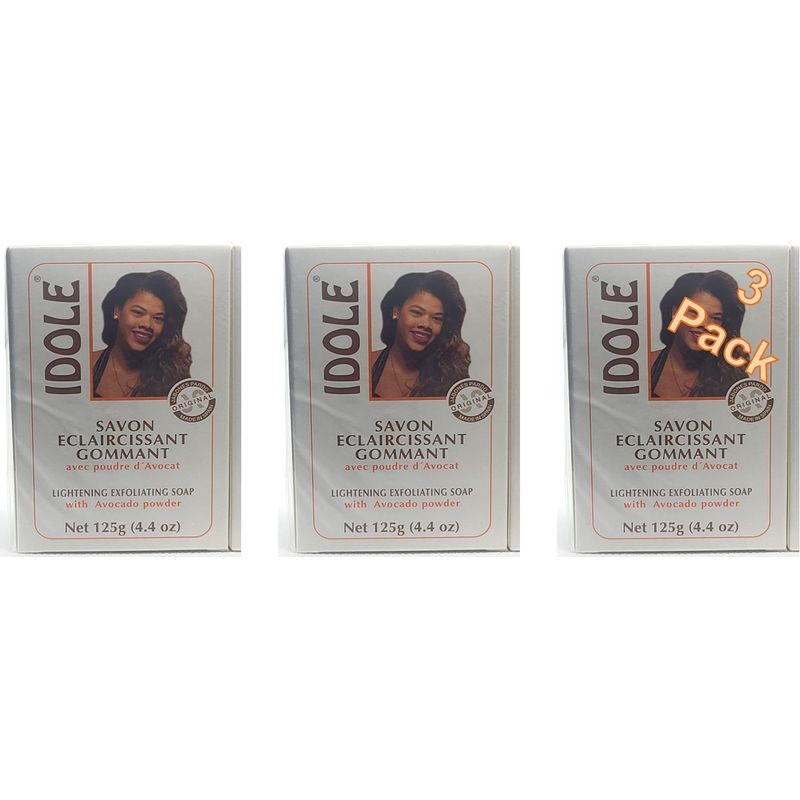 PACK 3. IDOLE Lightening Exfoliating Soap With Avocado Powder 200g (7 Oz)