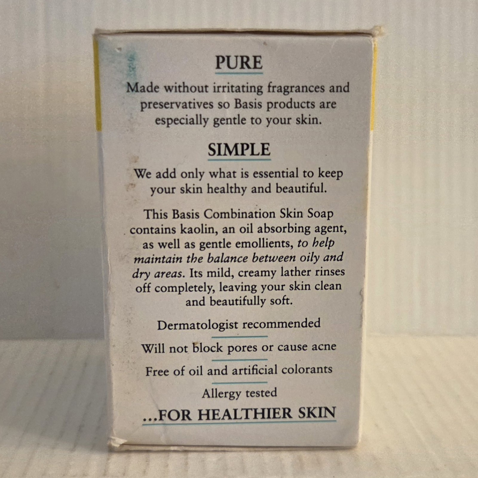 Basis Facial Bar Combination Skin 2 Bars 6.0 Oz x2 Fragrance & Preservative Free