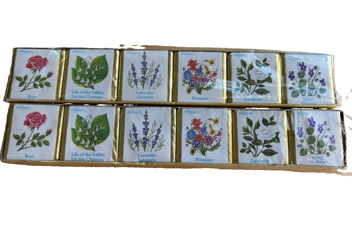 Delagar English Bath Cubes Made in England Set of 6 Floral Scents 9 oz Lot of 2