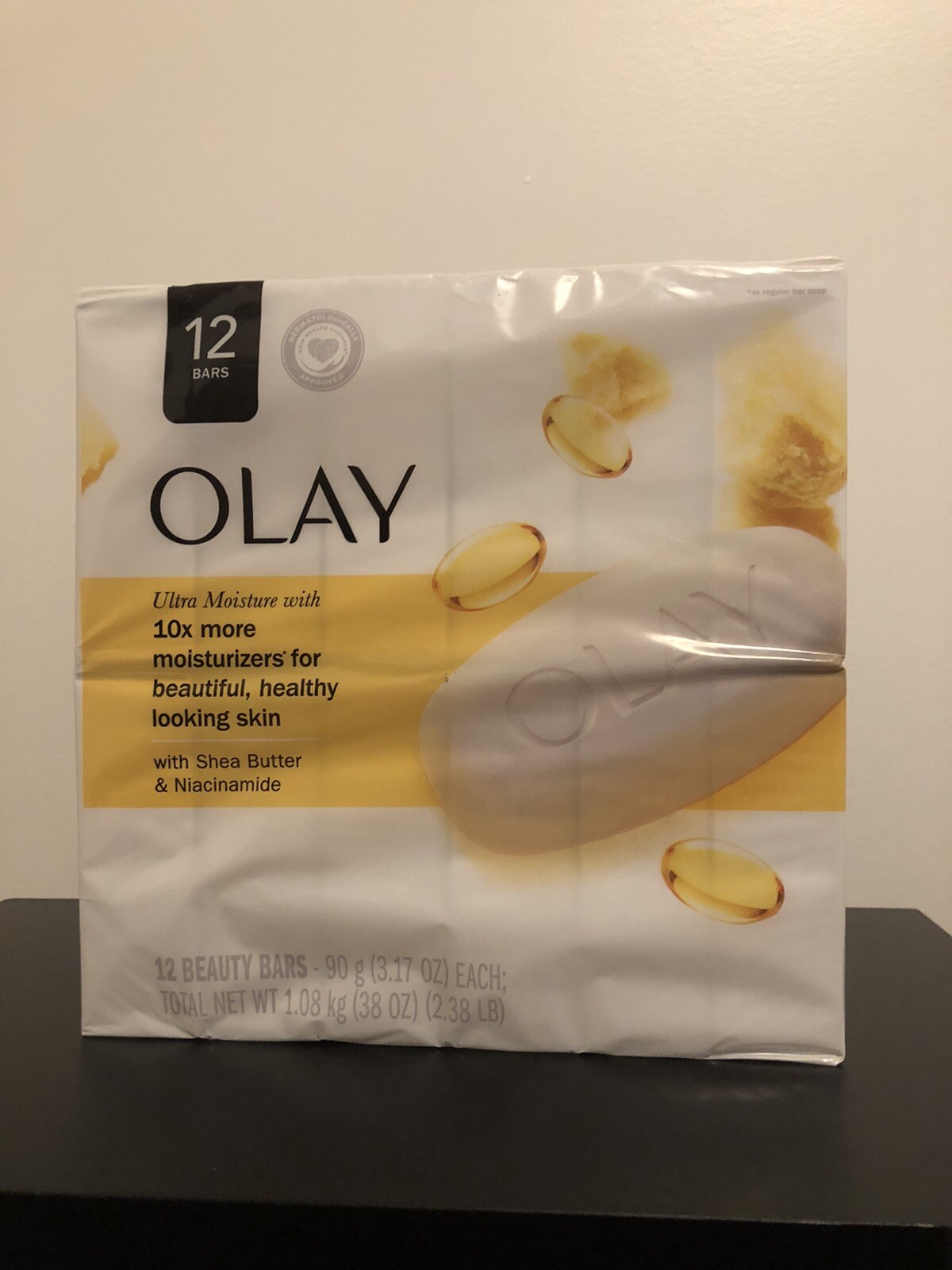 Olay Beauty Bar Soap with Shea Butter and Niacinamide 12 Count 3.17 Oz Each Bar