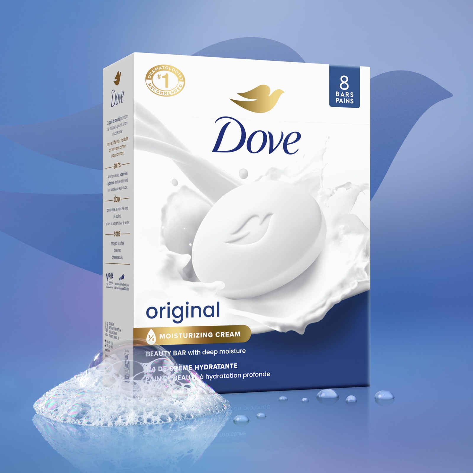 Dove Beauty Bar Soap Original 8 Count for Soft, Smooth Skin, with 1/4 Moistur…