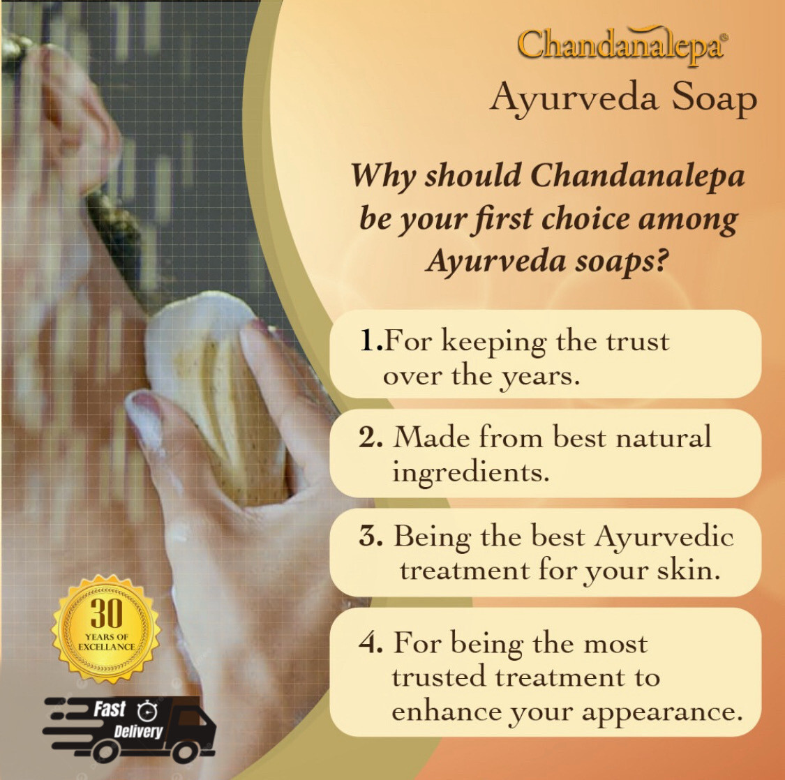 Chandanalepa Ayurveda Beauty Soap Spice Pieces & Scent of Sri Lankan Sandalwood