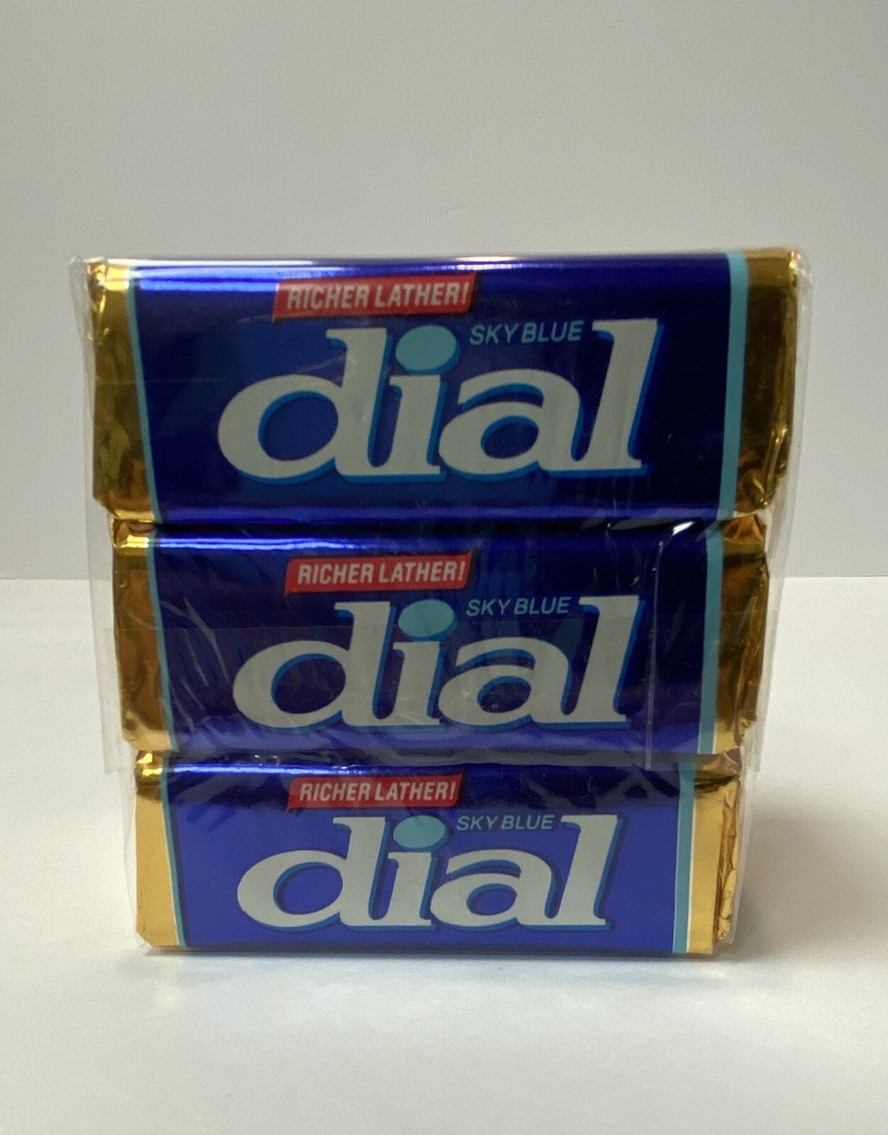 12 NOS Bars Vintage 80s Dial SKY BLUE Bar Soap 3.5oz each Movie /Television Prop