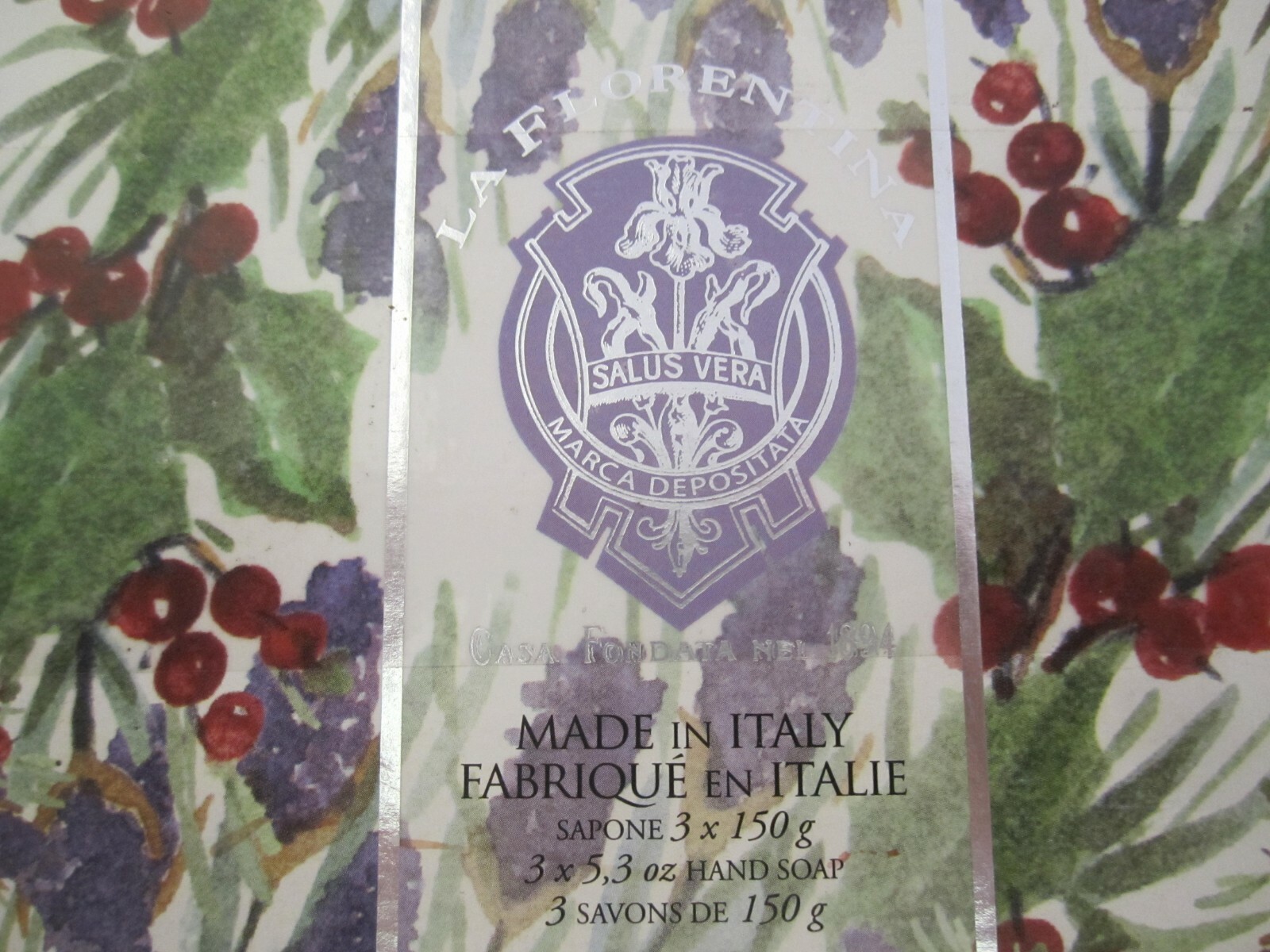 La Florentina 3 x 5.3 oz Bar Luxury Soap Lavender – Made in Italy – NIB
