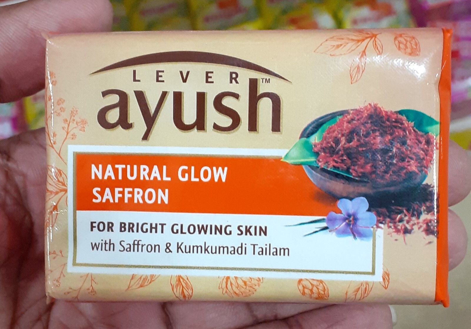 Lever Ayush Natural Fairness Saffron Soap for Fair Glowing Skin 100g