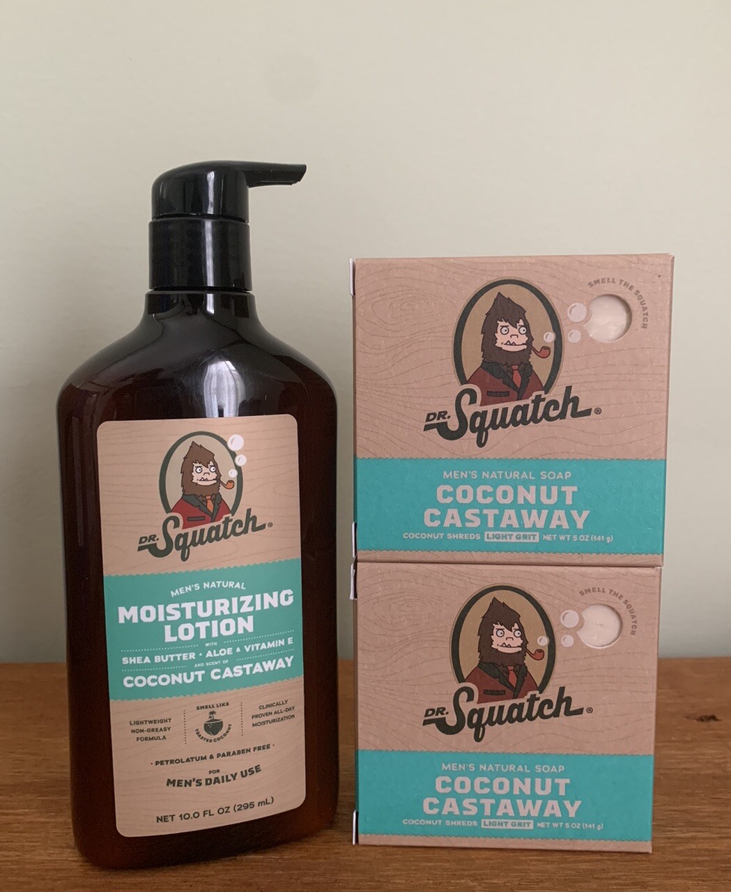 New! Dr. Squatch COCONUT CASTAWAY Natural Soap & Moisturizing Lotion Combo!