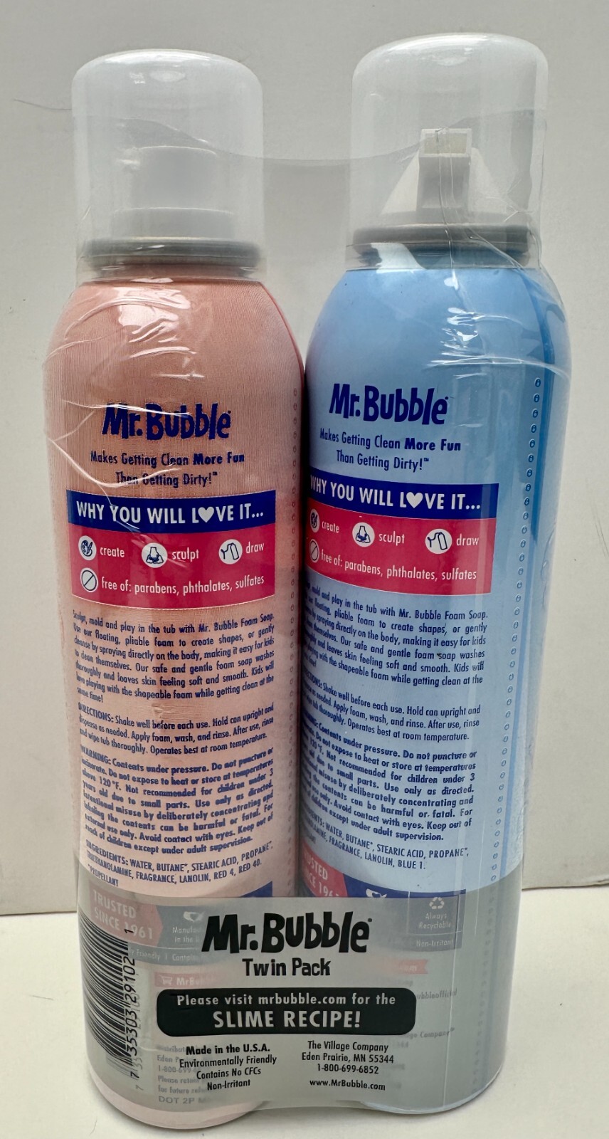 Mr Bubble Foam Soap Bubbleberry & Candy Apple Twin Pack