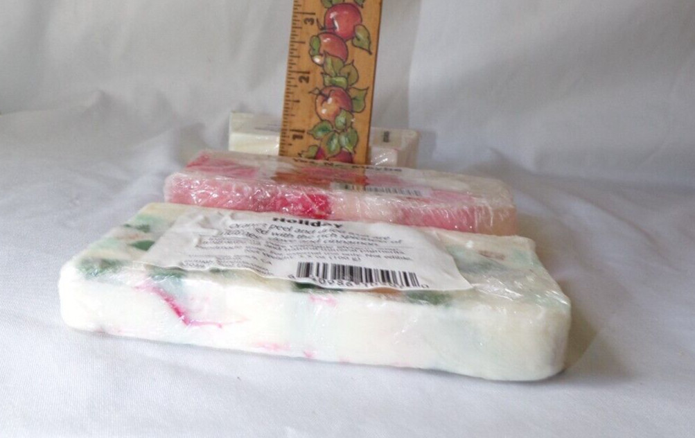 Lot 3 Bars Holiday Glycerin Soap Scented Christmas & Valentines Various Brands
