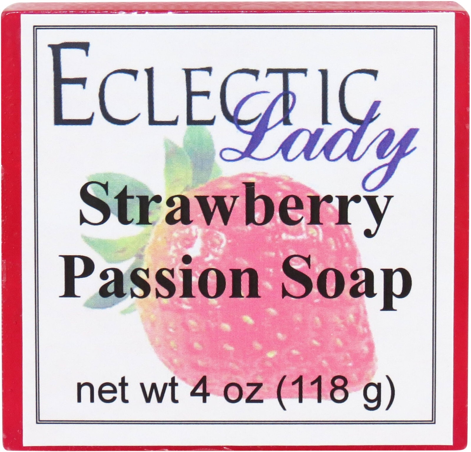 Strawberry Passion Glycerin Soap by Eclectic Lady, 4 oz Bar