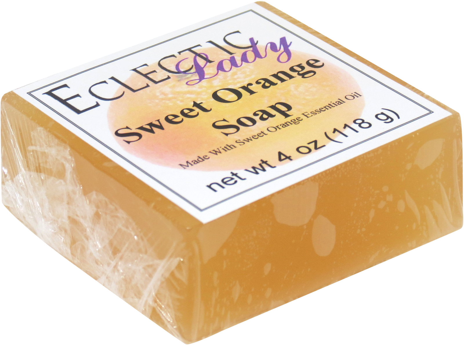 Sweet Orange Glycerin Soap by Eclectic Lady, 4 oz Bar