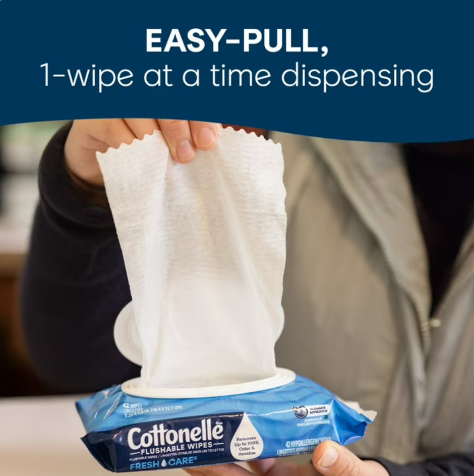 Cottonelle Fresh Care Flushable Wet Wipes, 1 Resealable Bag (4 pack)