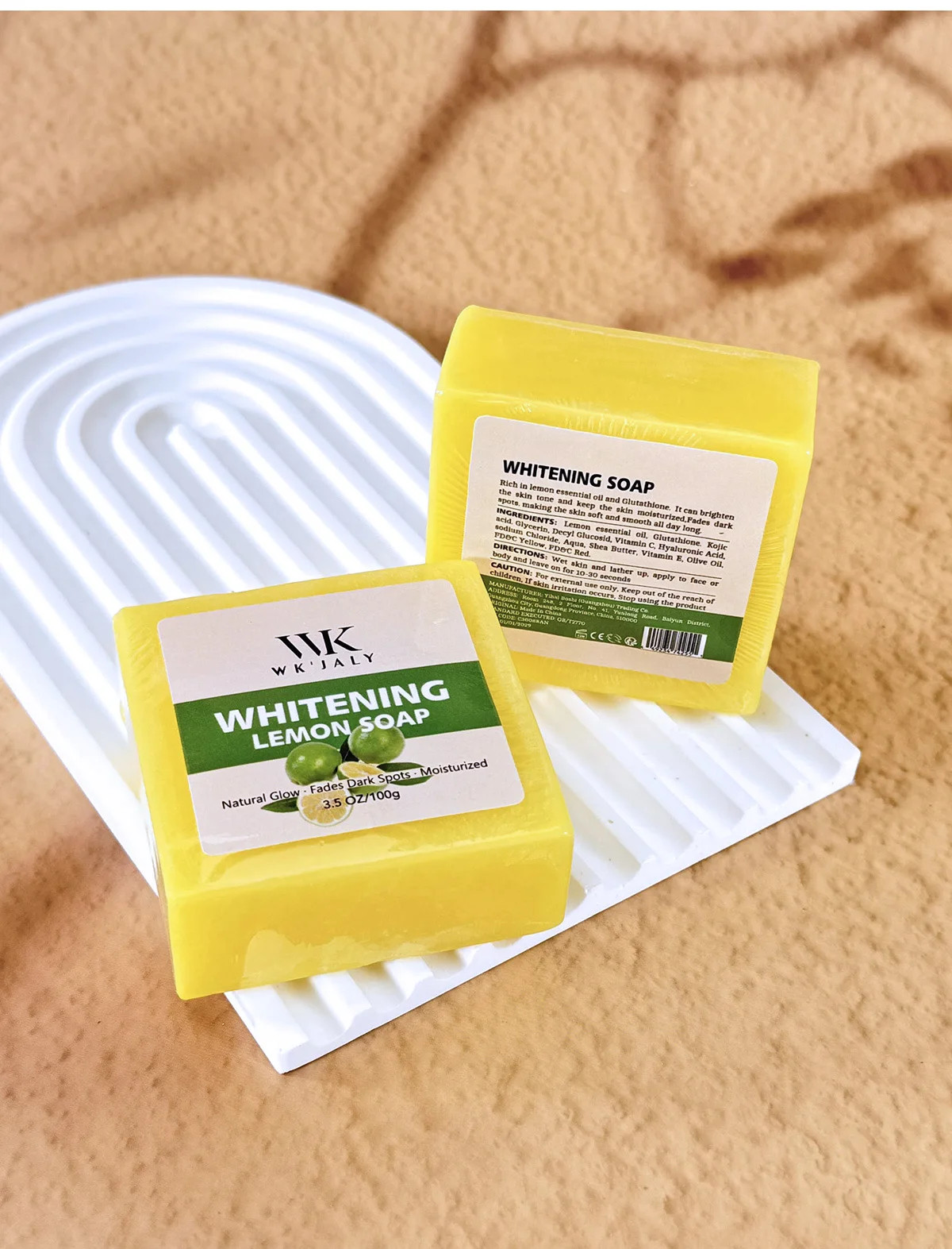 Moisturizing Whitening Lemon Body Soap WK JALY With Glutathione Shea Butter Oil