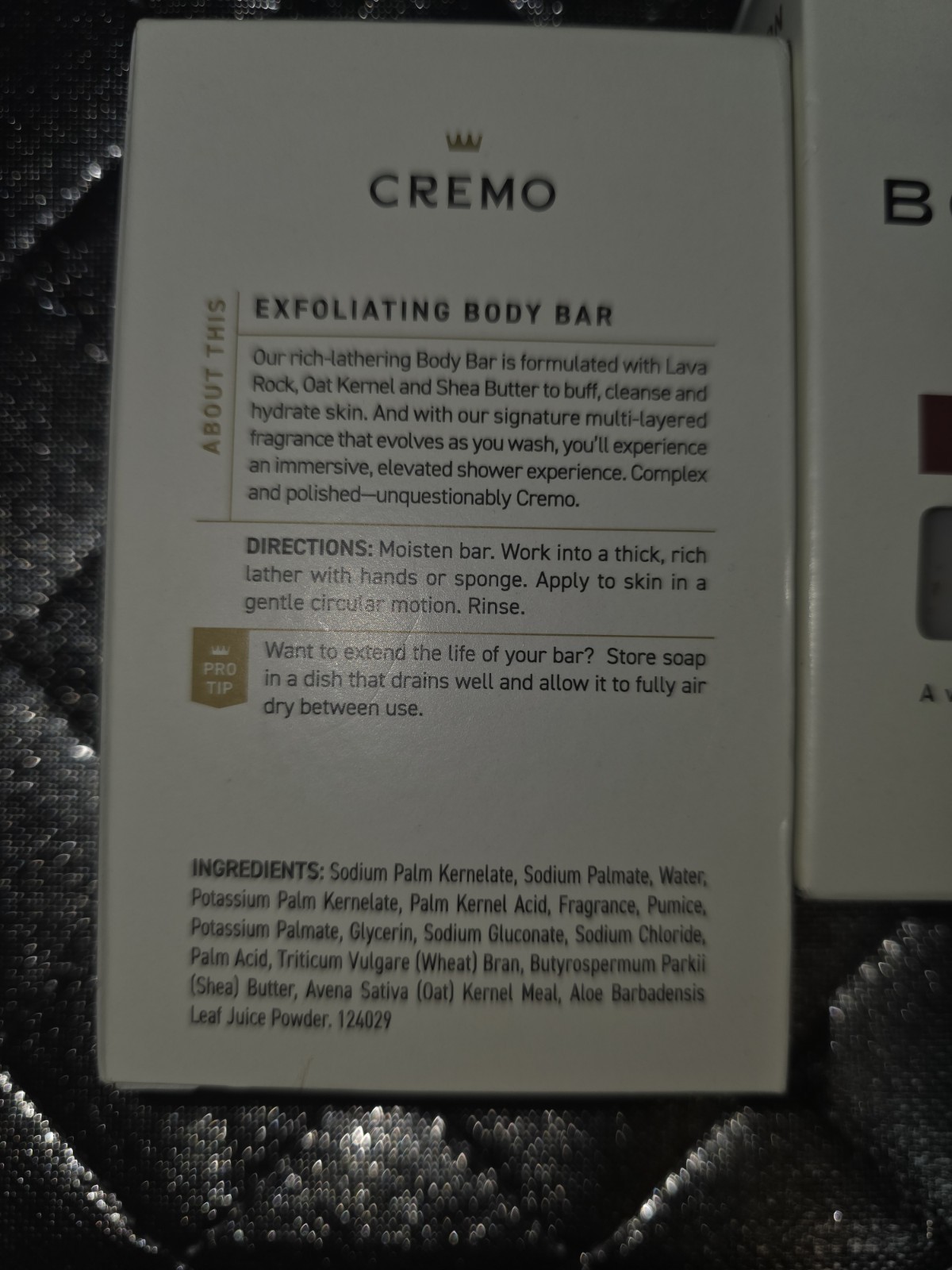 Cremo Bourbon & Oak Exfoliating Body Bar Soap 5oz Lot Of 2