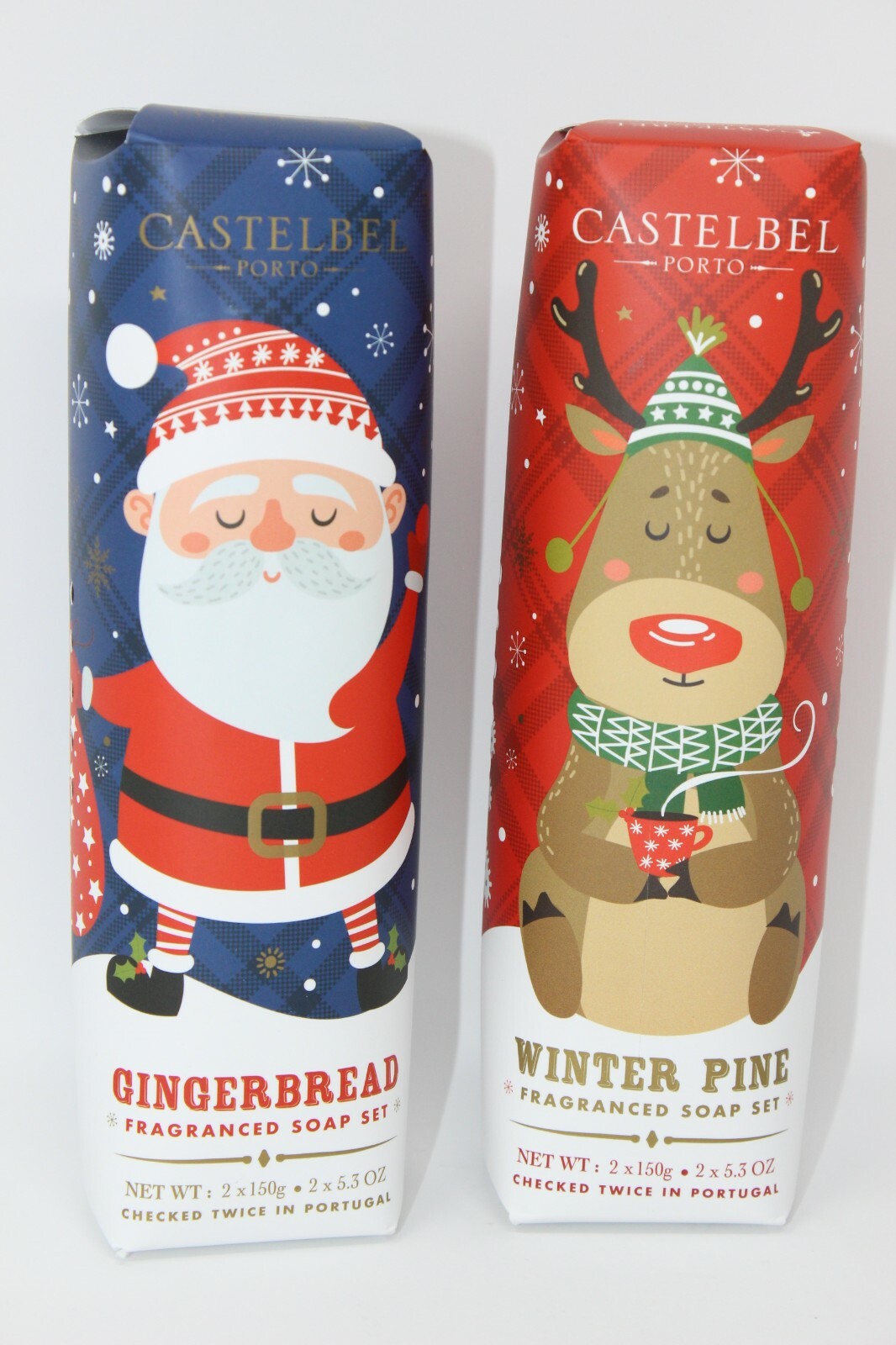 NEW CASTELBEL PORTO 2 SET OF 10.6 oz. GINGERBREAD, WINTER PINE SCENTED BAR SOAP