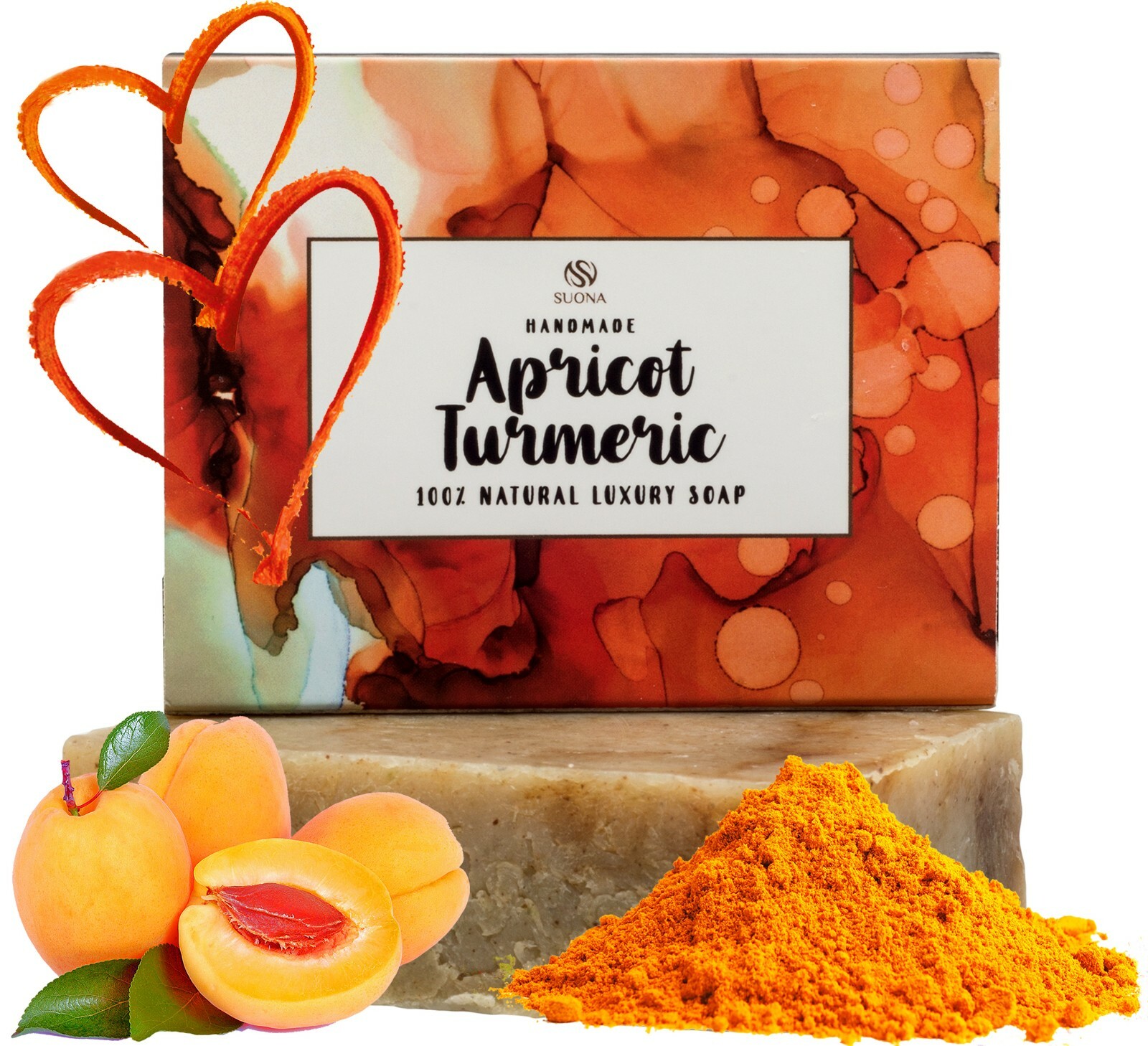 Turmeric Soap Bar – Skin Brightening, with Exfoliating Crushed Apricot Seeds
