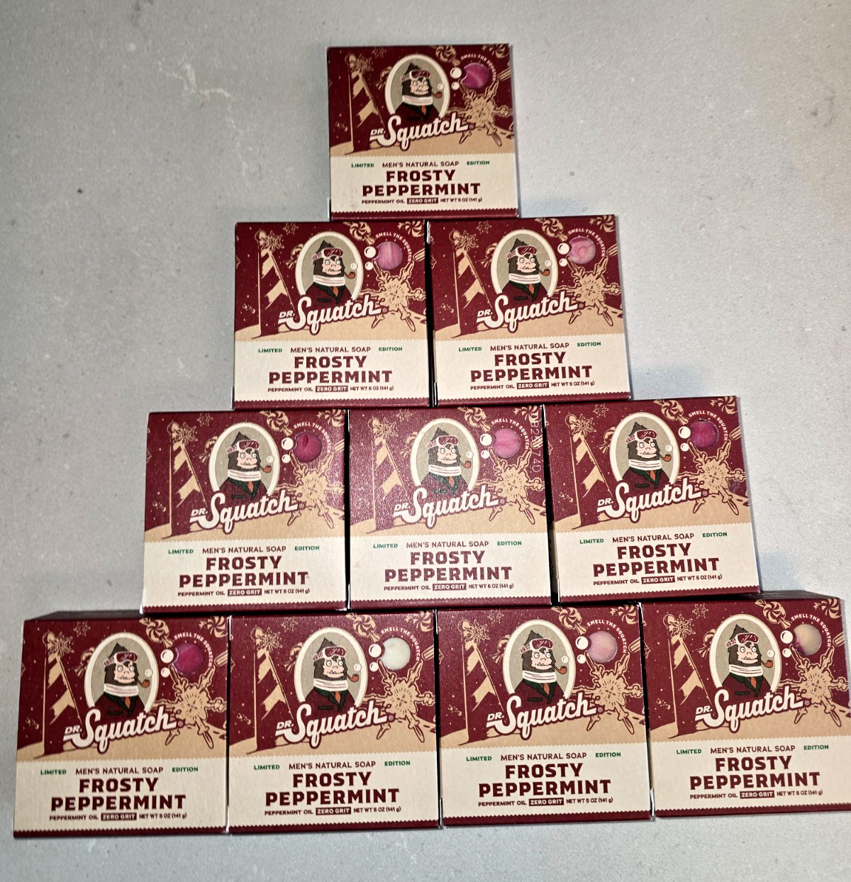Lot Of 10 Dr. Squatch FROSTY PEPPERMINT Limited Edition Holiday 🎁 5oz Each