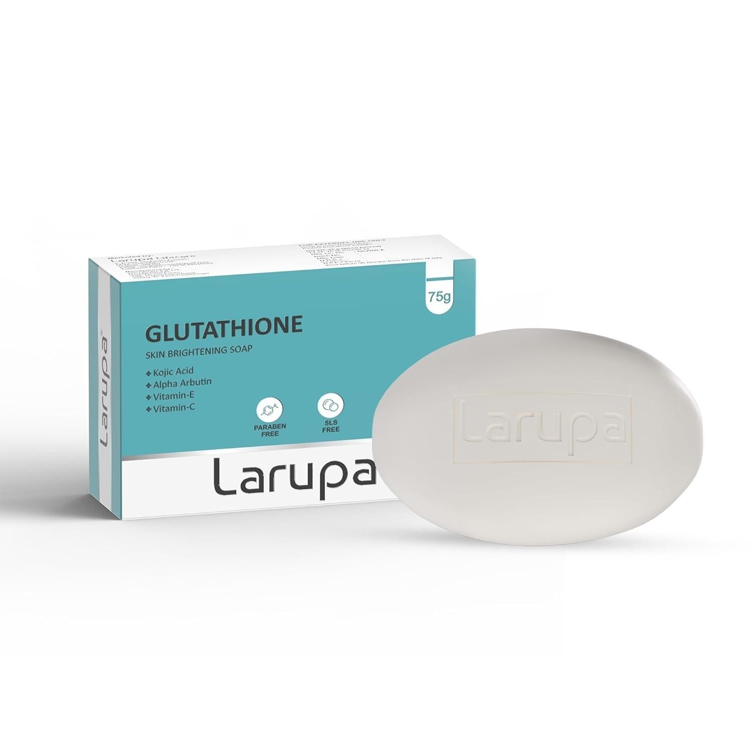 Larupa Soap Glutathione Kojic Vitamins C E Alpha Arbutin Dark Spots 75gm x 3