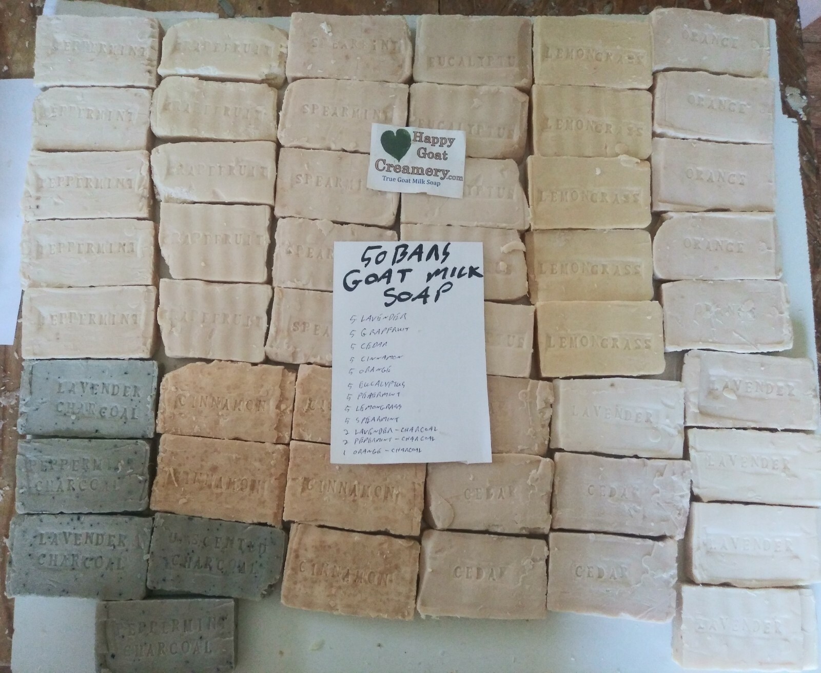 50 BARS MIXED PACK RAW GOAT MILK SOAP PURE ESSENTIAL OILS CHEAP BULK WHOLESALE