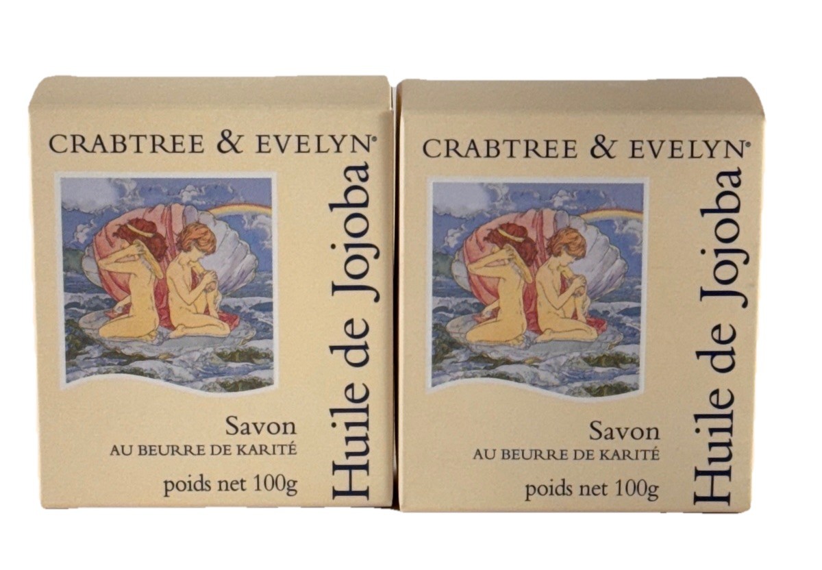 X2 Crabtree Evelyn Triple Milled Soap Jojoba Oil Shea Butter 3.5 OZ New & Rare!