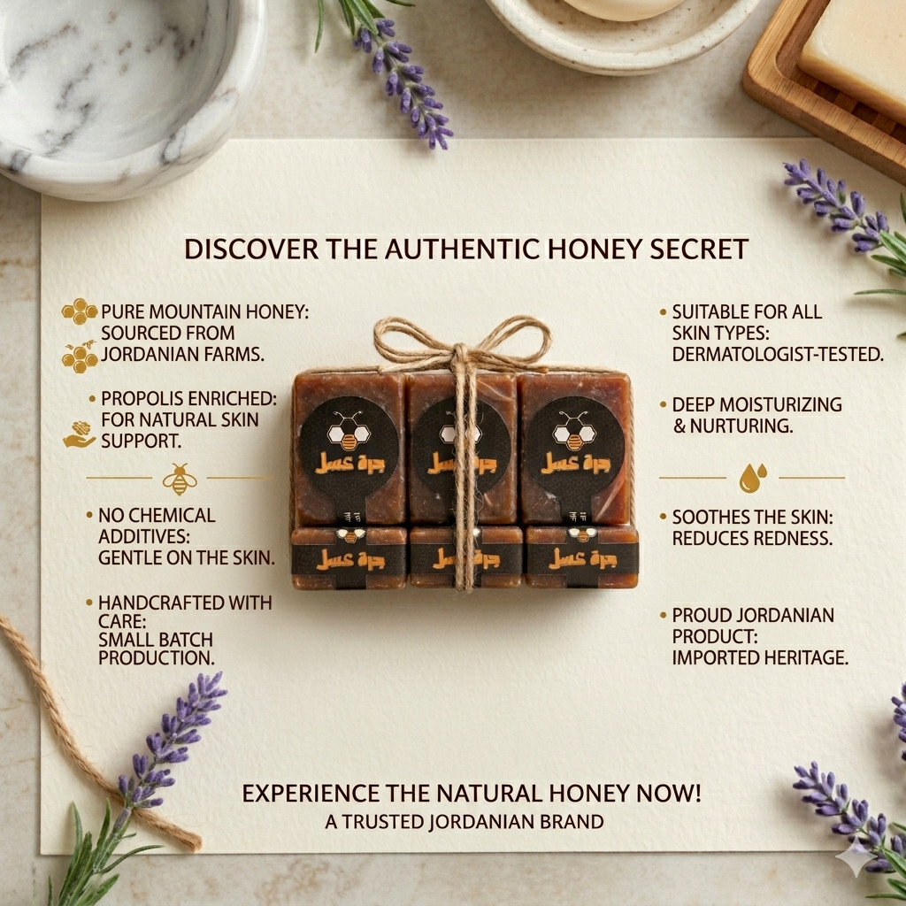 Natural Honey Propolis Handmade Soap Bars Moisturizing Scented Skin Care Jordan