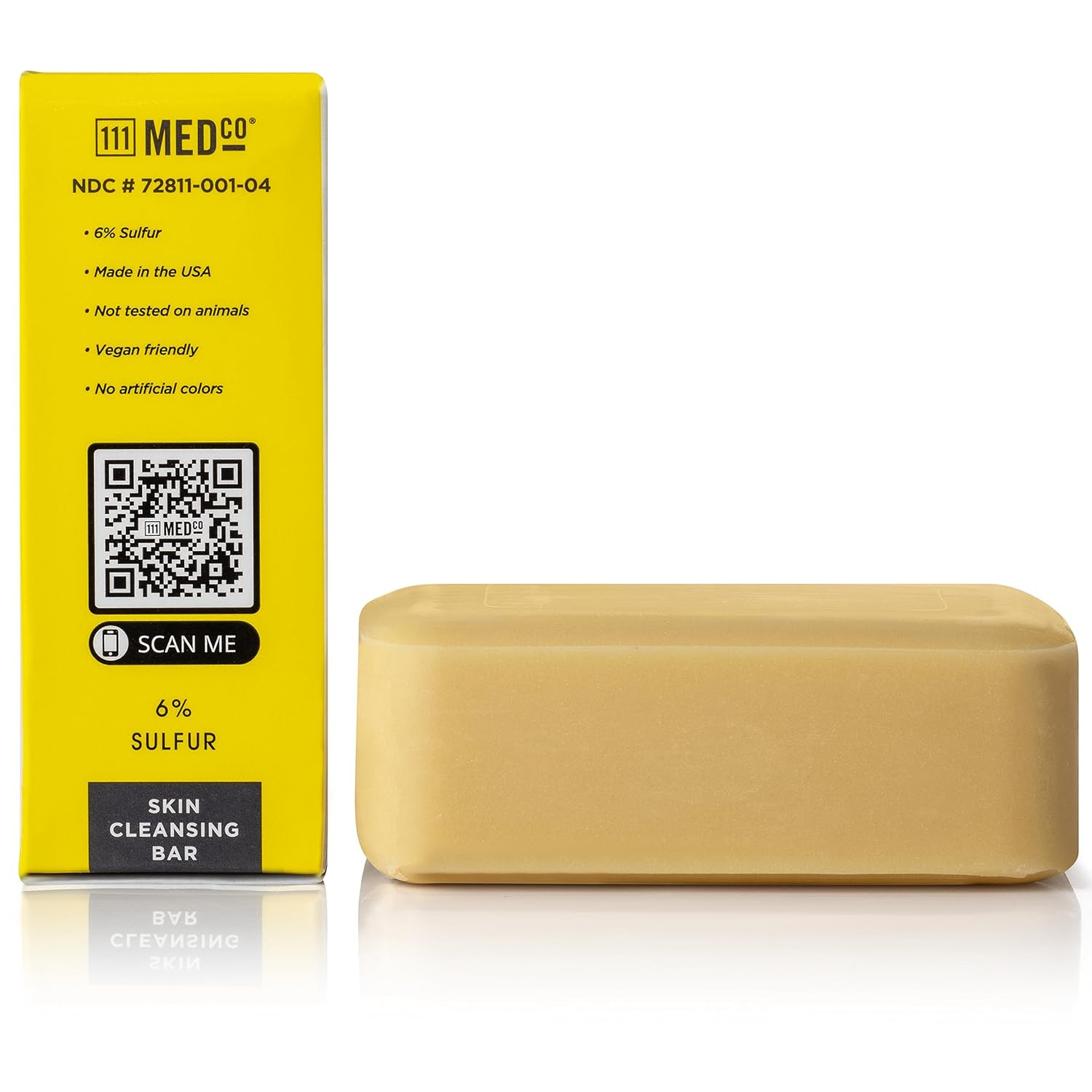 6% AZUFRE medicado 4oz. Barra de jabón limpiadora de la piel