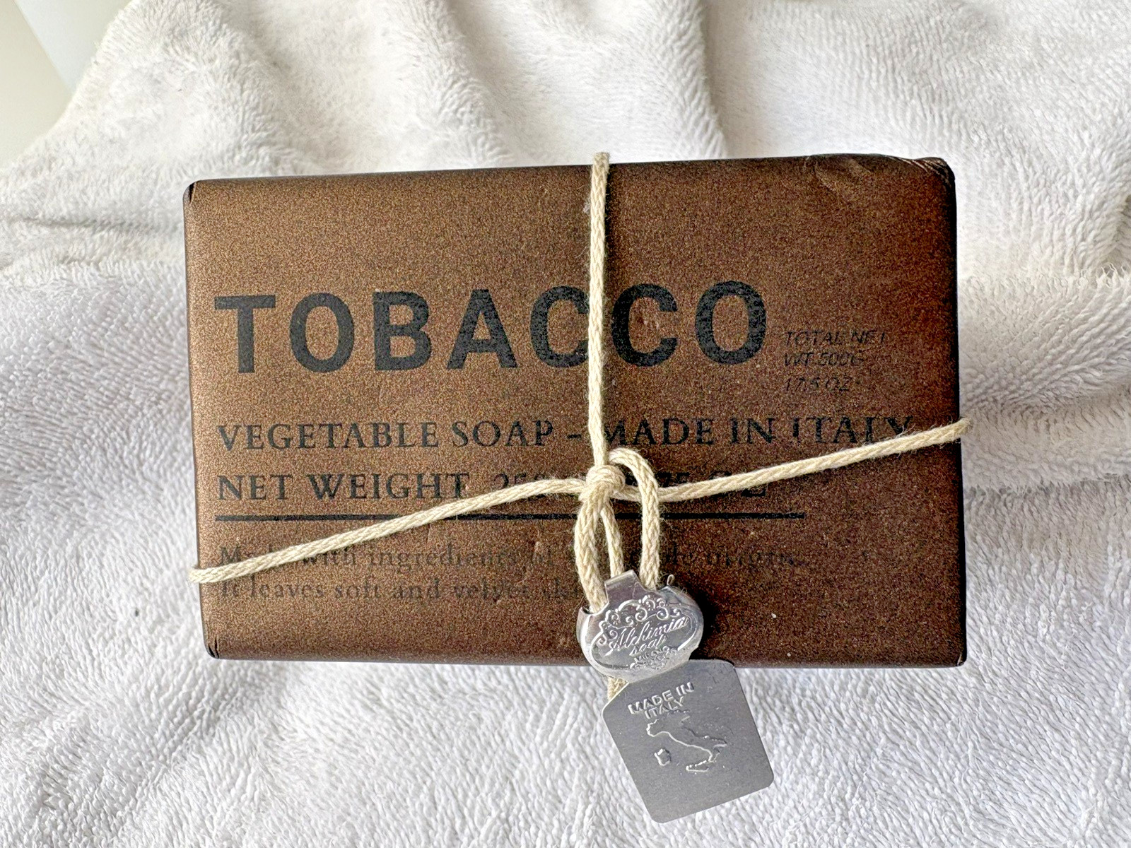 Lot of 2 Alchimia Men’s Vegetable Soap 250g Tobacco Scent Made in Italy