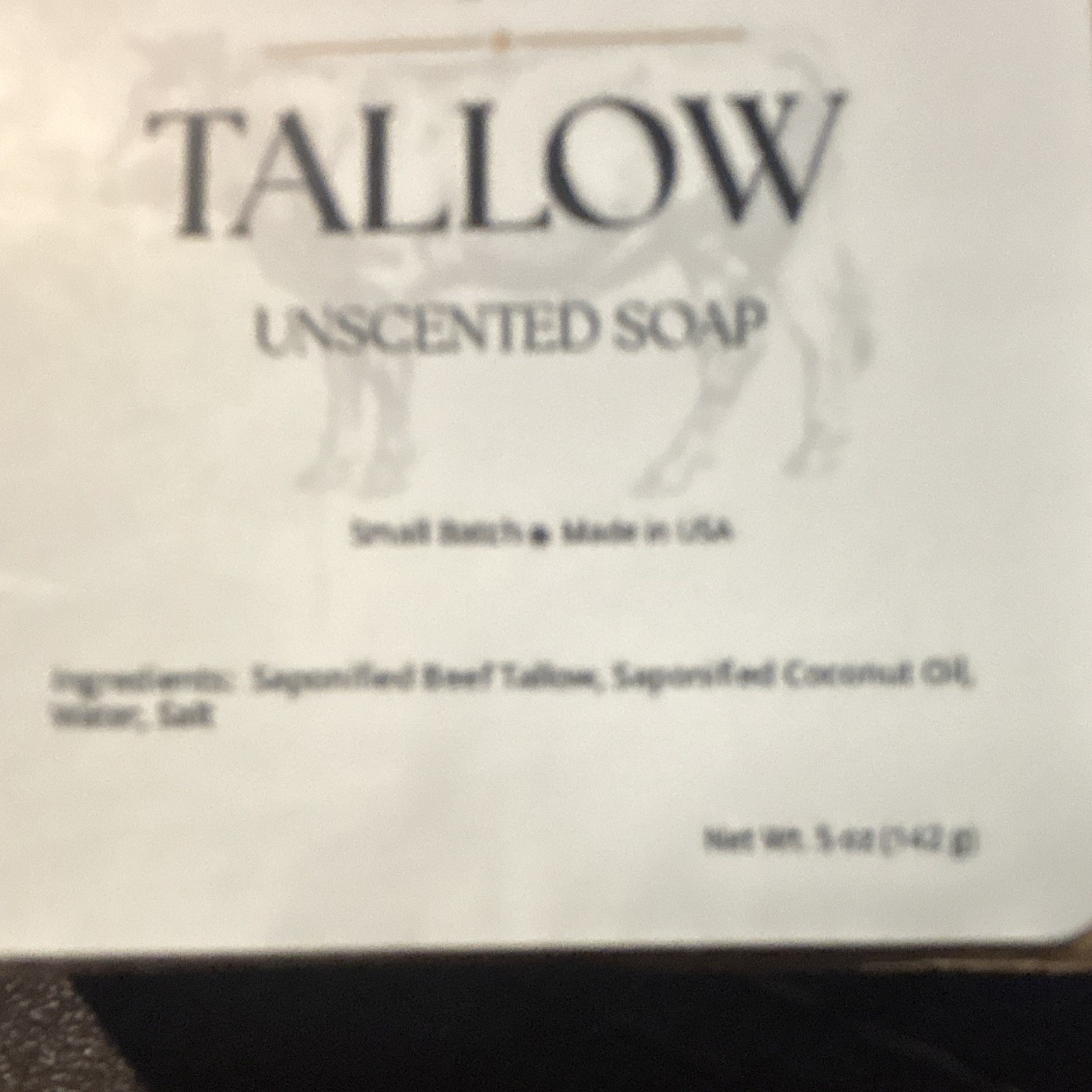 7F Tallow Unscented Soap Bar 5 oz for Sensitive Skin, Simple Ingredients