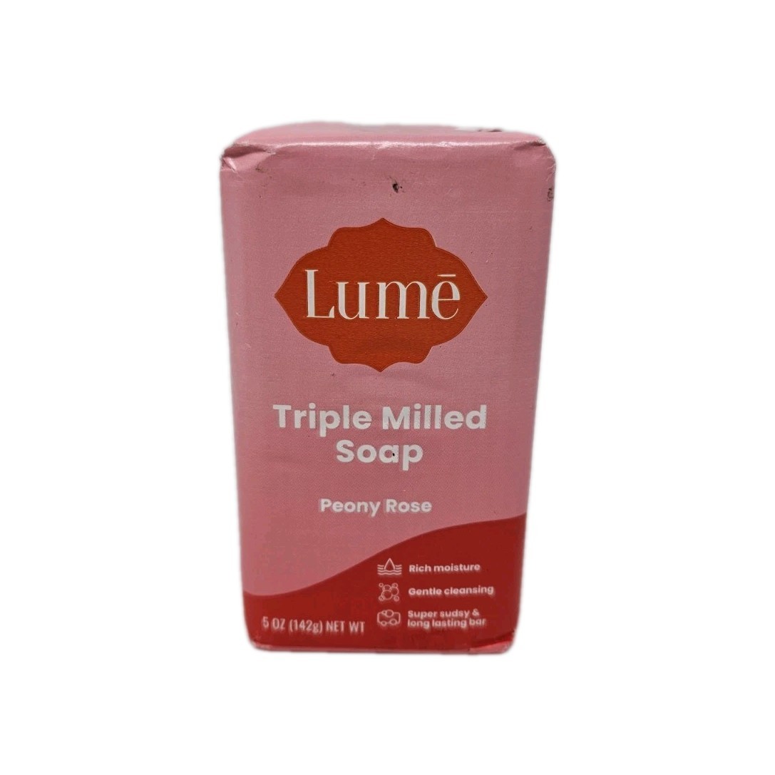 Lume Triple Milled Soap Peony Rose 5 oz Rich Moisture Gentle Cleansing