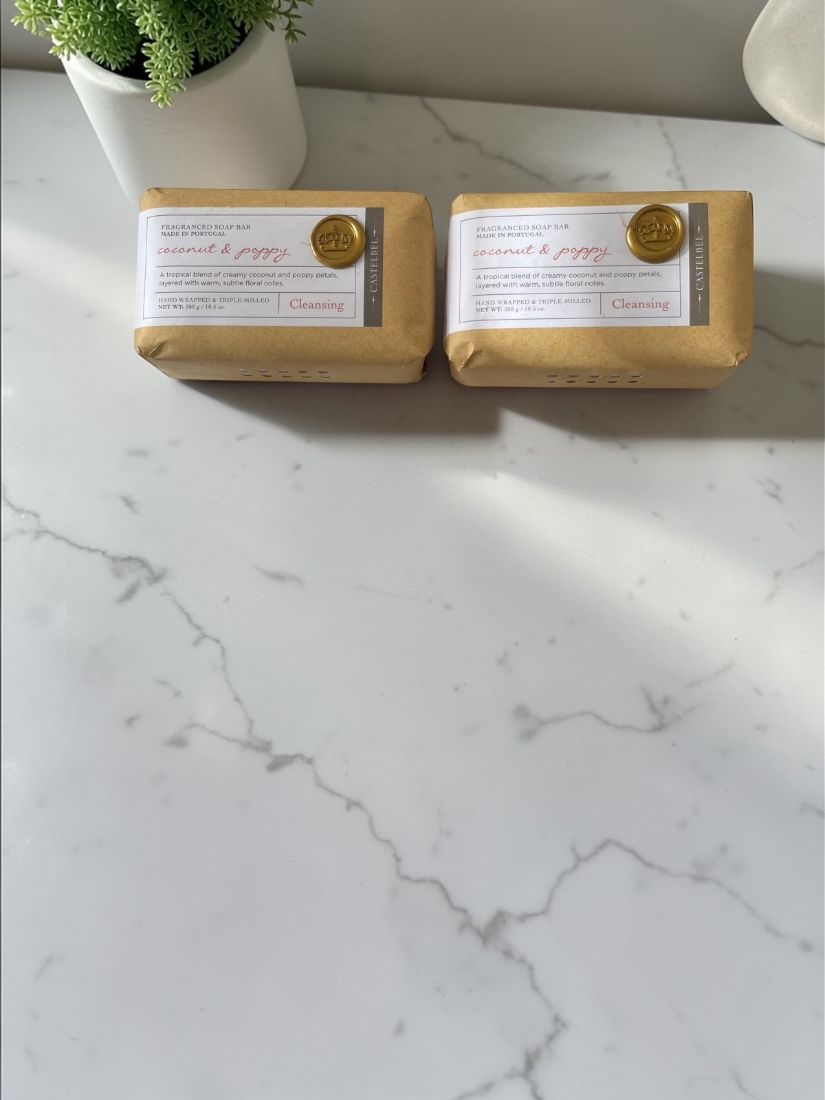 Castelbel Porto Coconut & Poppy Fragranced Soap Set | 2 x 10.5 oz | Portugal